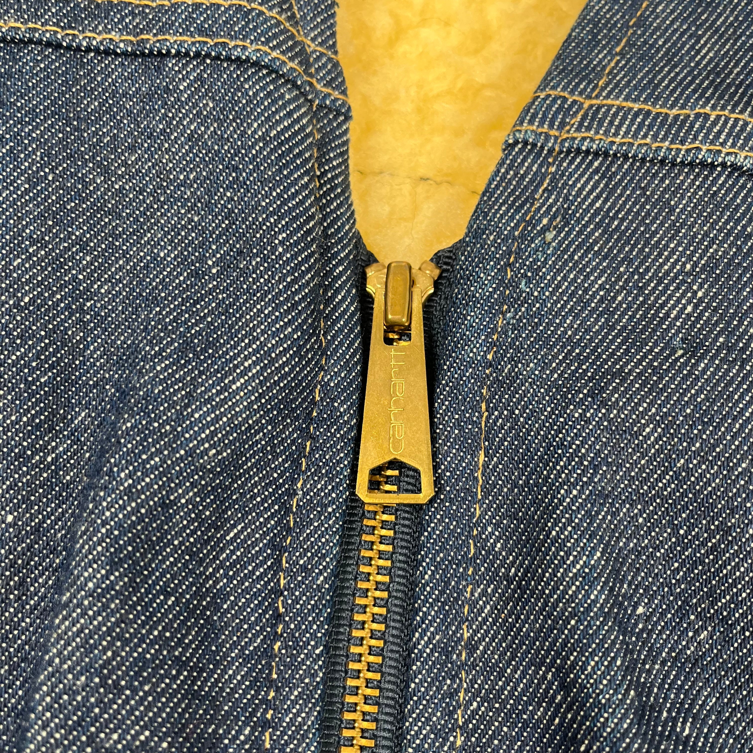 Vintage Carhartt Sherpa Lined Denim Vest L