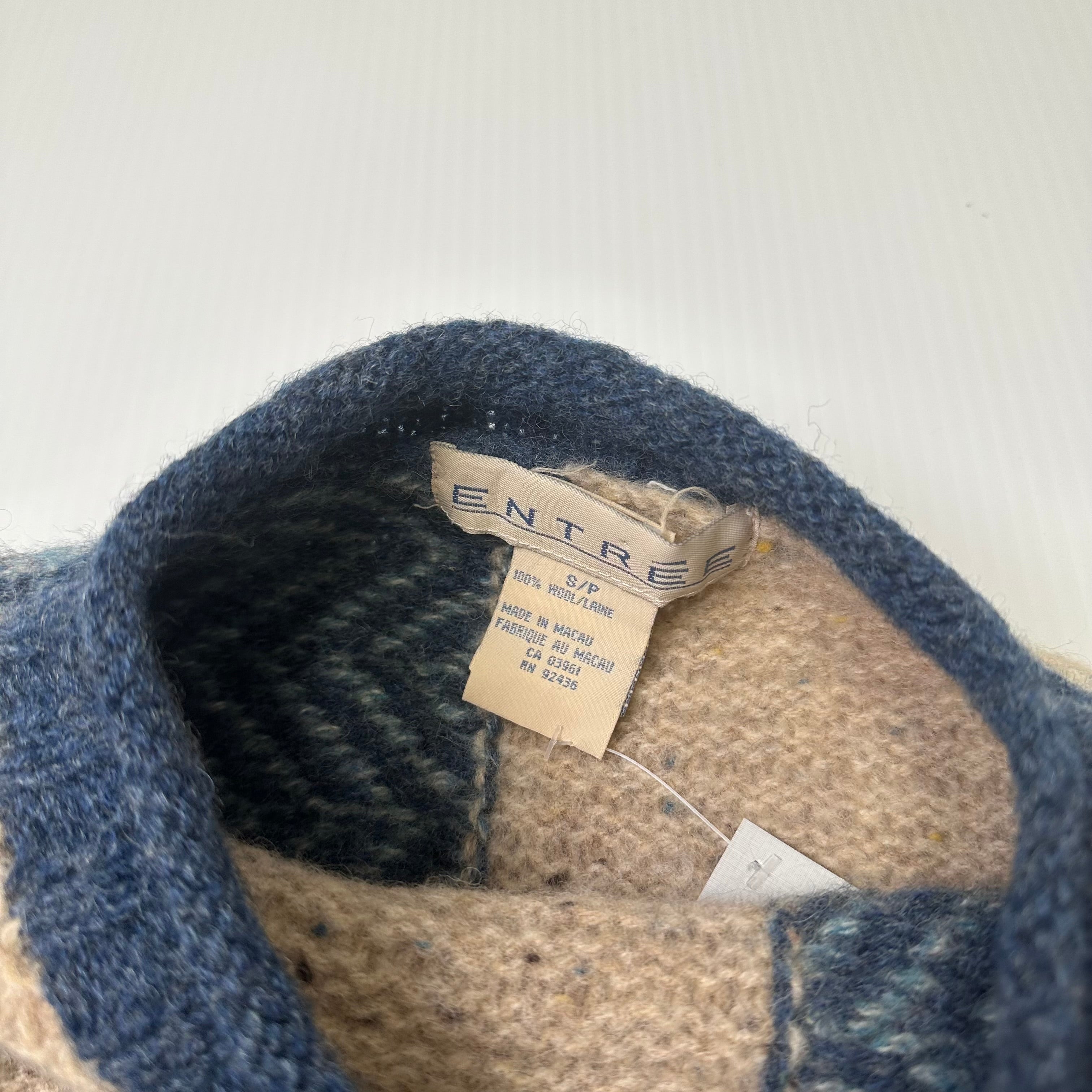 Vintage Entree Wool Pattern Sweater S