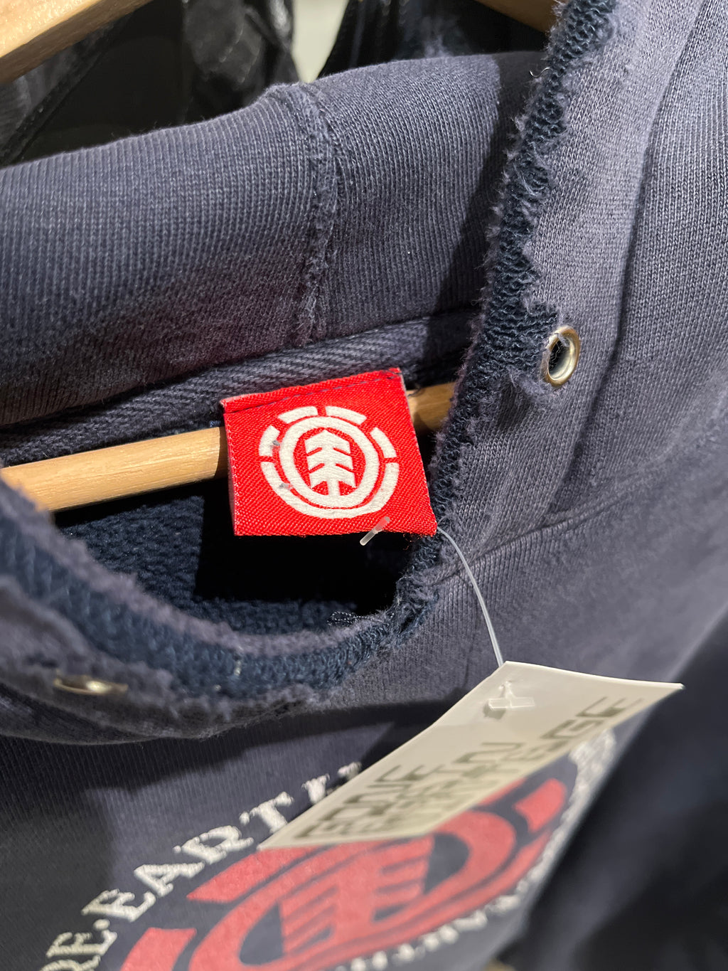 Y2K Element Skateboards Distressed Hoodie L