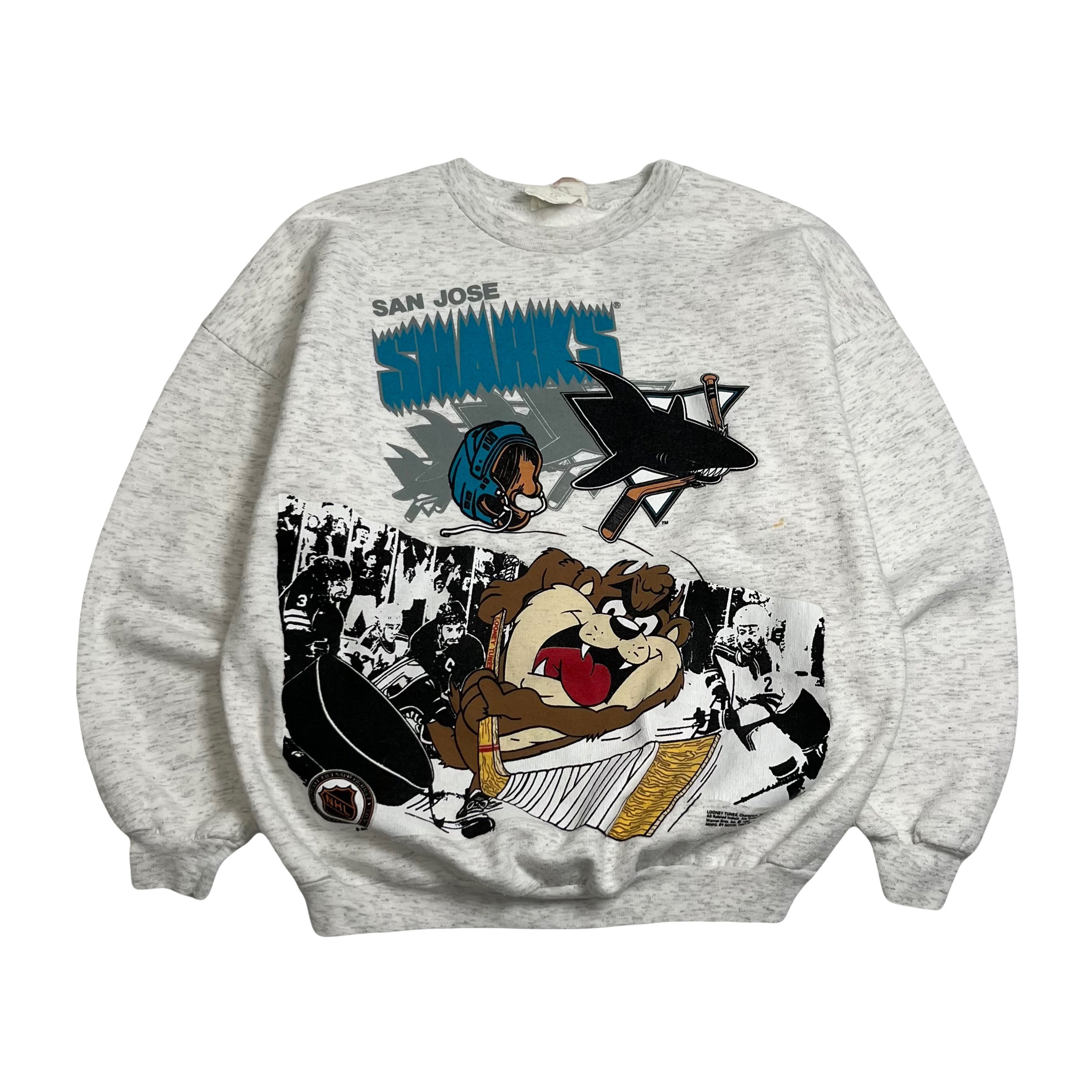 1992 Looney Tunes Taz San Jose Sharks Crewneck M