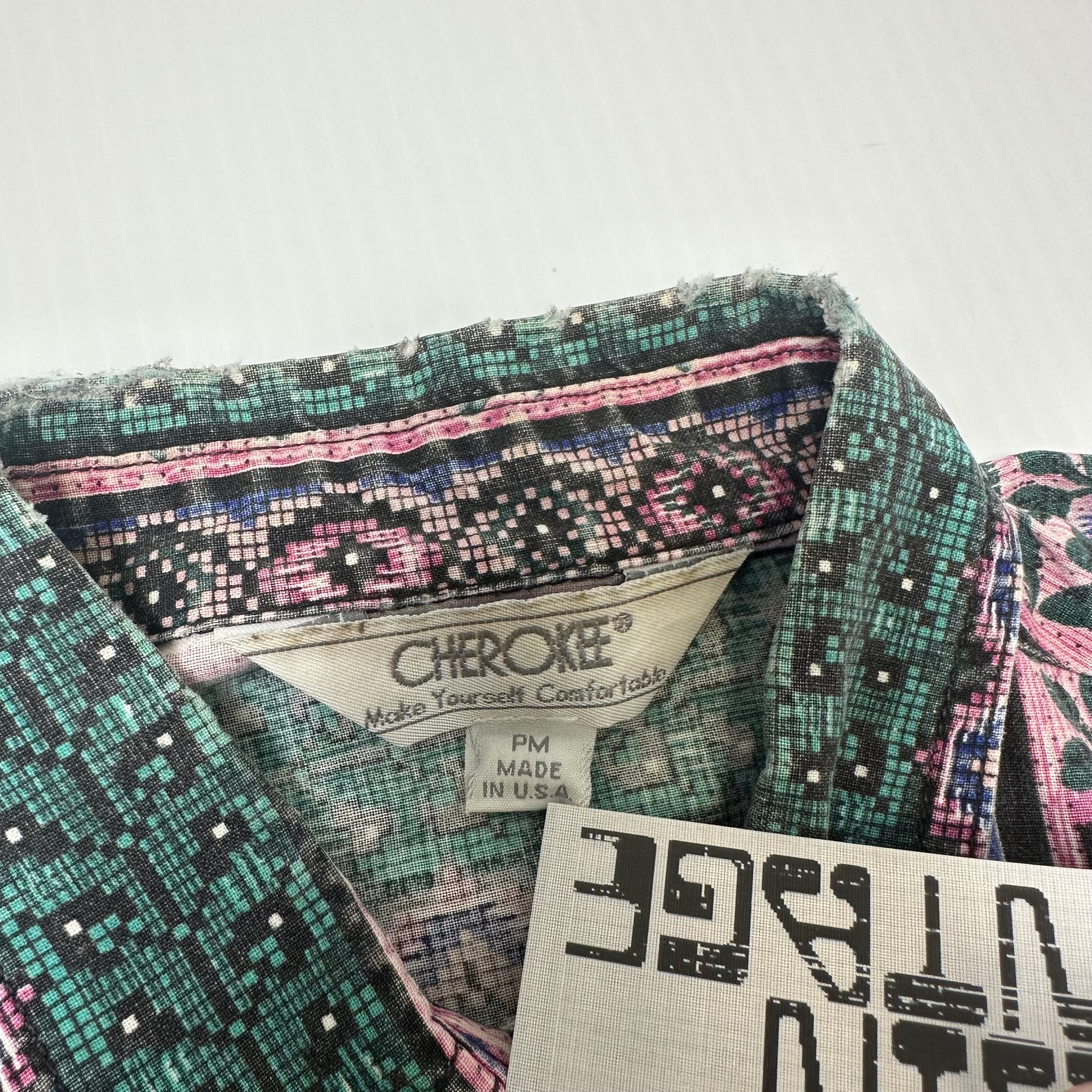 Vintage Cherokee Floral Pattern Button Up Shirt M