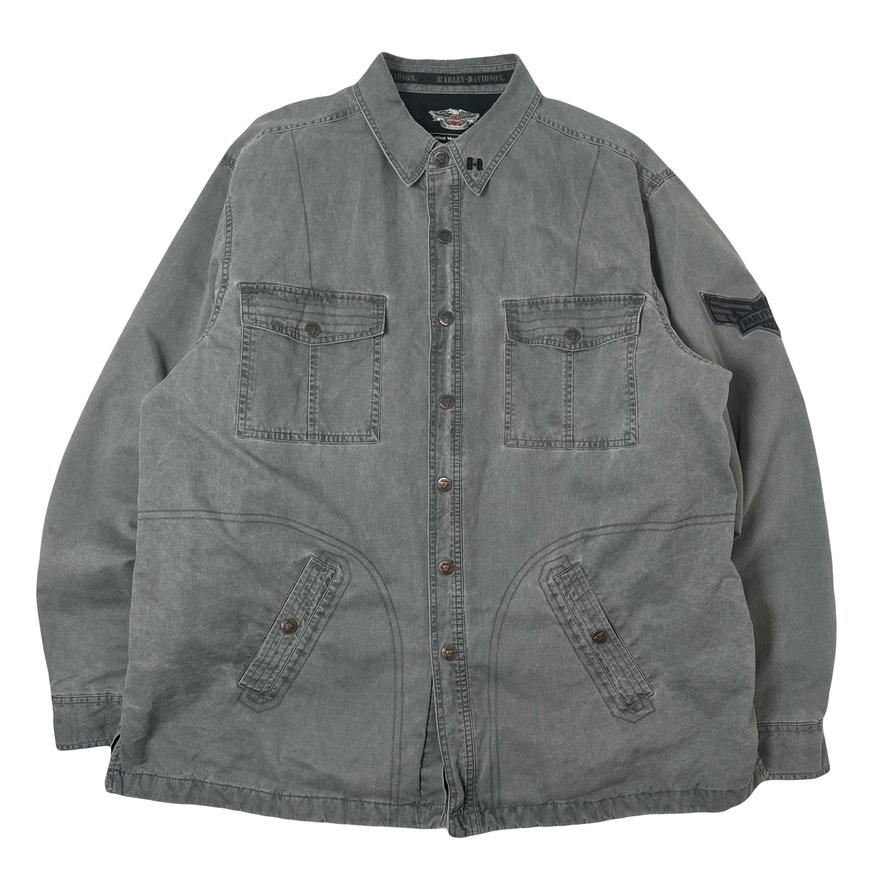 Harley Davidson Quilt Lined Button Up Jacket XL