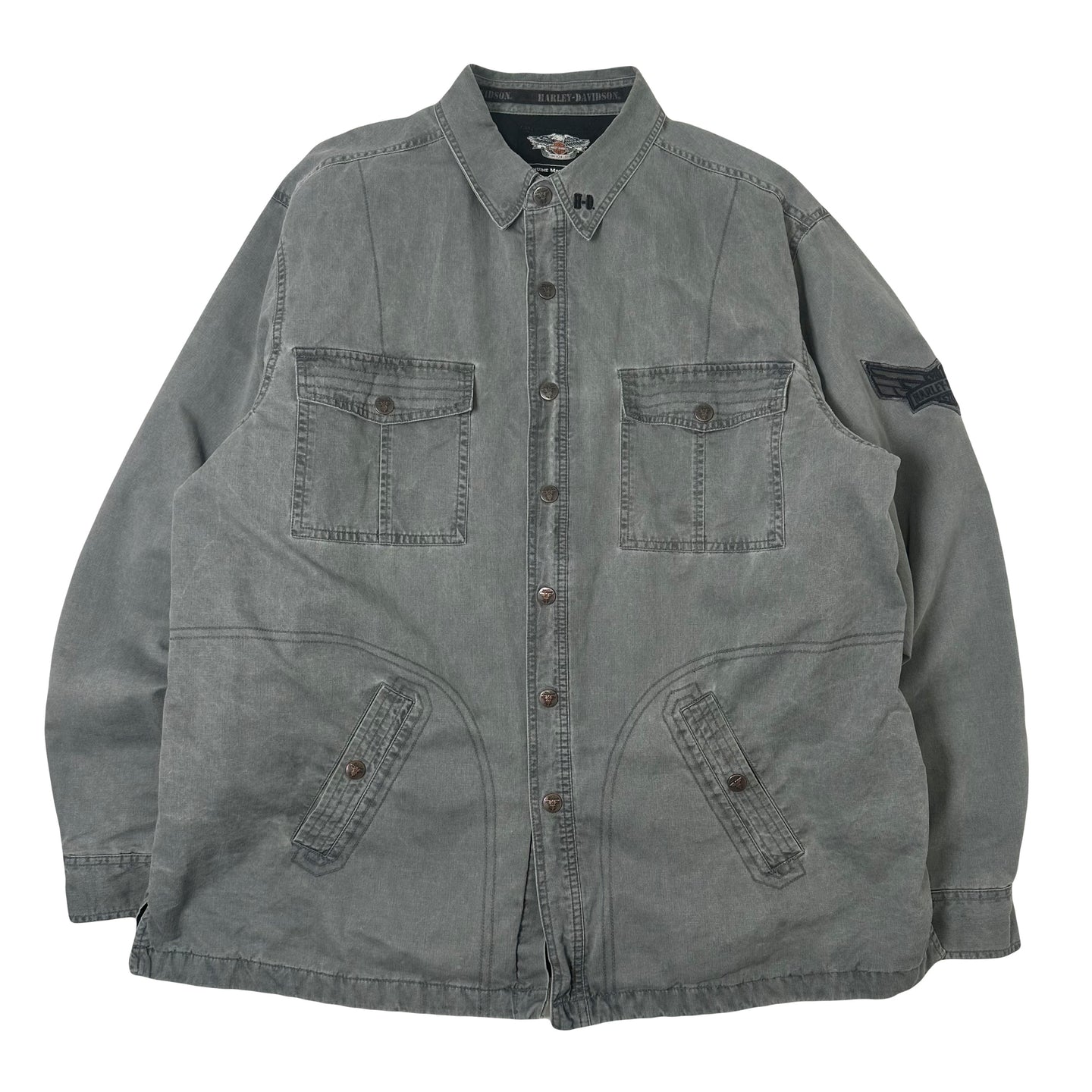 Harley Davidson Quilt Lined Button Up Jacket XL