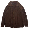 Vintage Brown Zipup Knit Sweater L