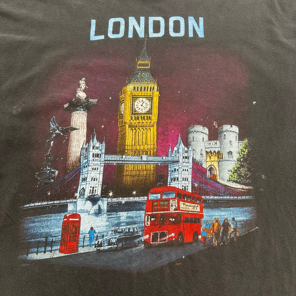 Vintage London Big Ben Faded Graphic Tee L