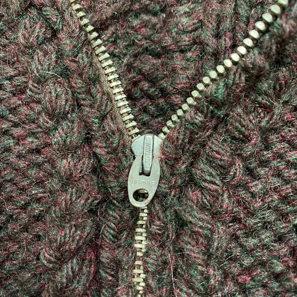 Vintage Brown Full Zip Sweater L