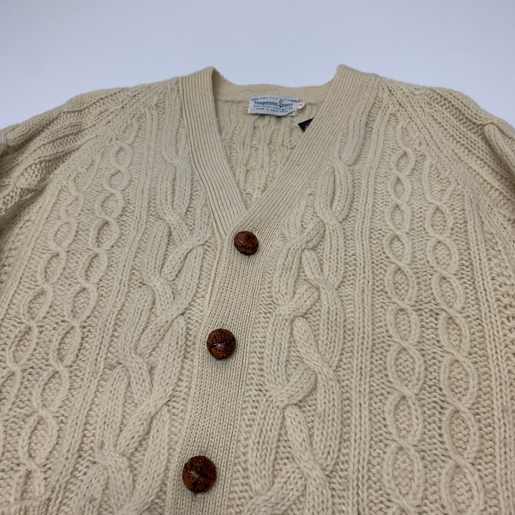 Vintage Cable Knit Cardigan L