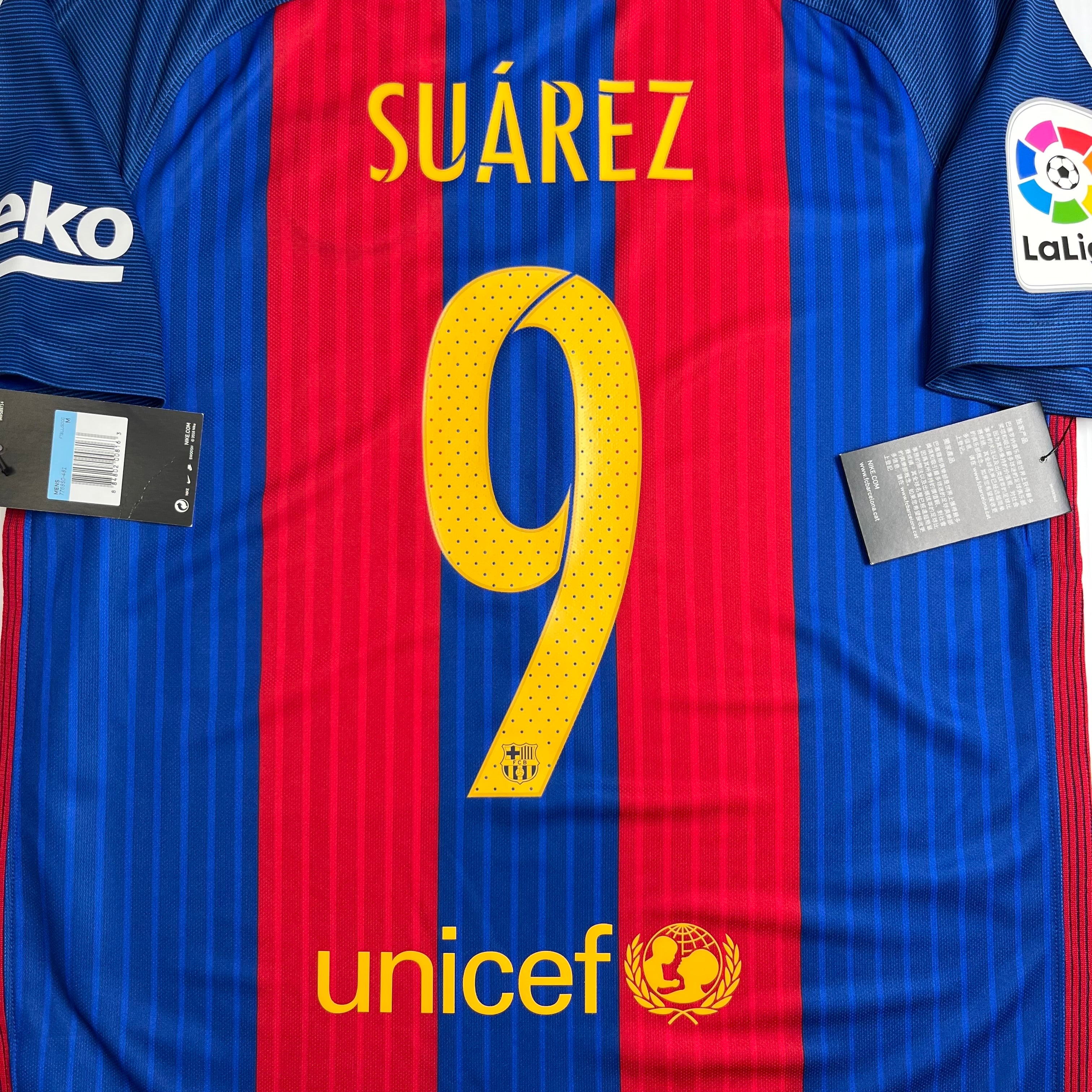 2016-17 Nike Barcelona Suarez Home Kit M