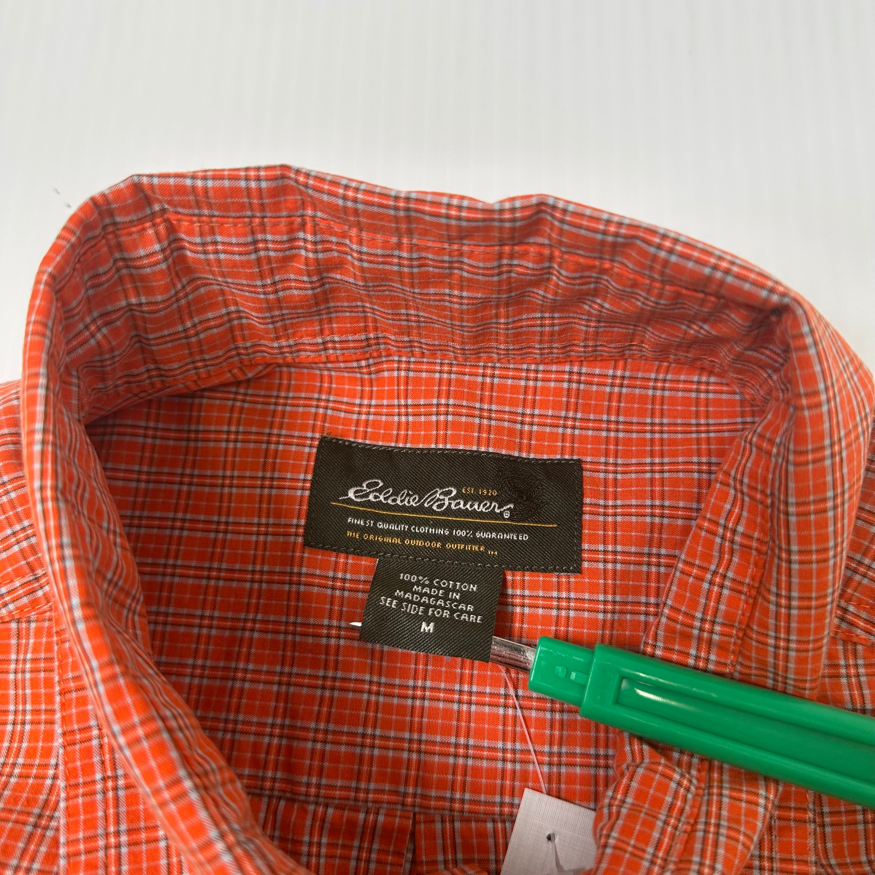 Eddie Bauer Plaid Short Sleeve Button Up M