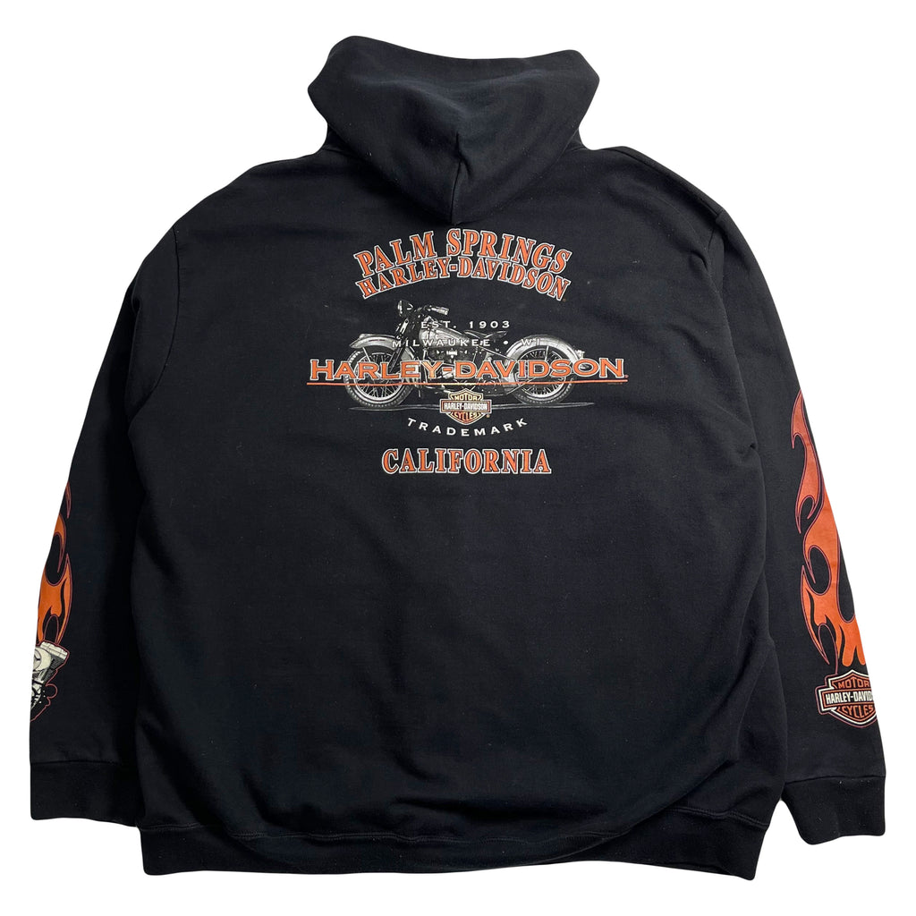 Vintage Harley Davidson California Flames Zip Hoodie XL