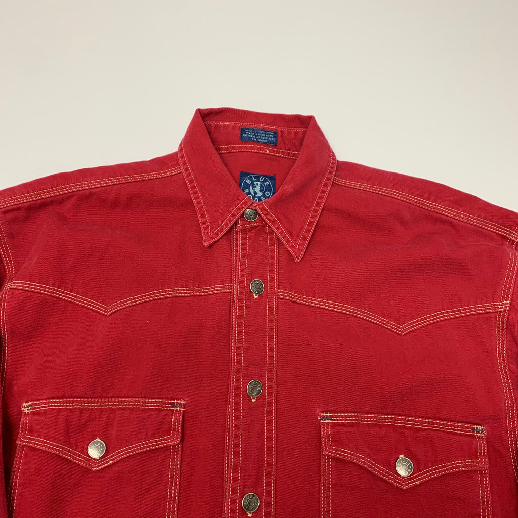 Blue Rodeo Red Western Button Up S