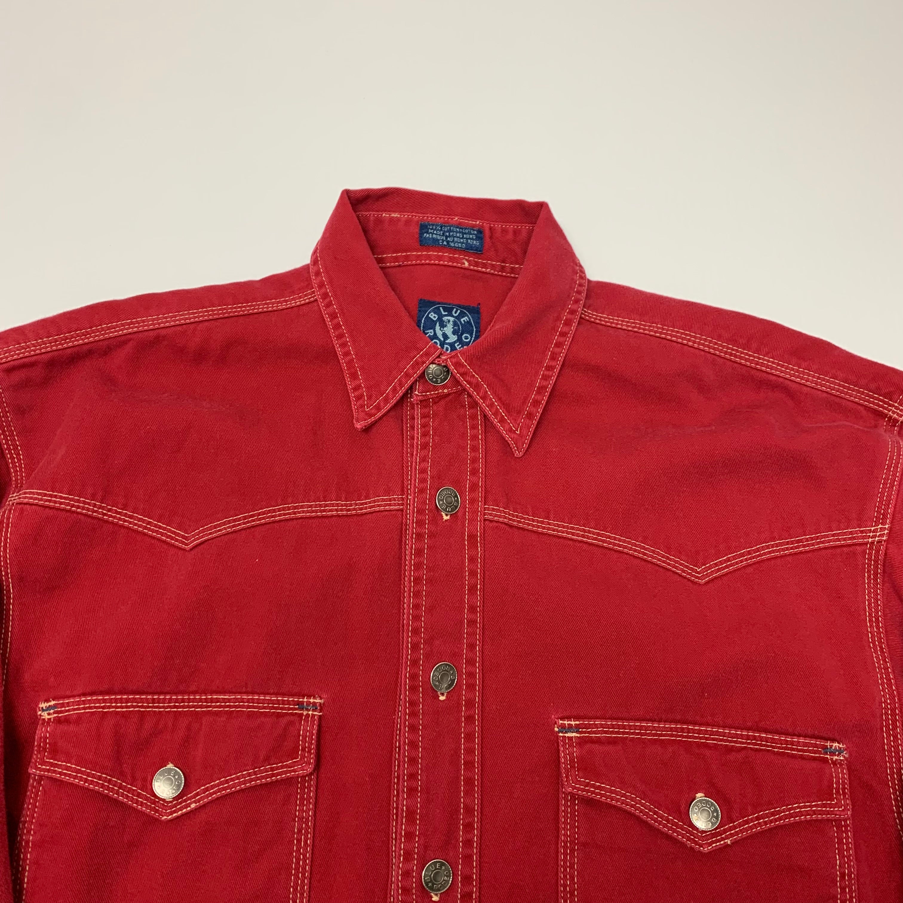 Blue Rodeo Red Western Button Up S