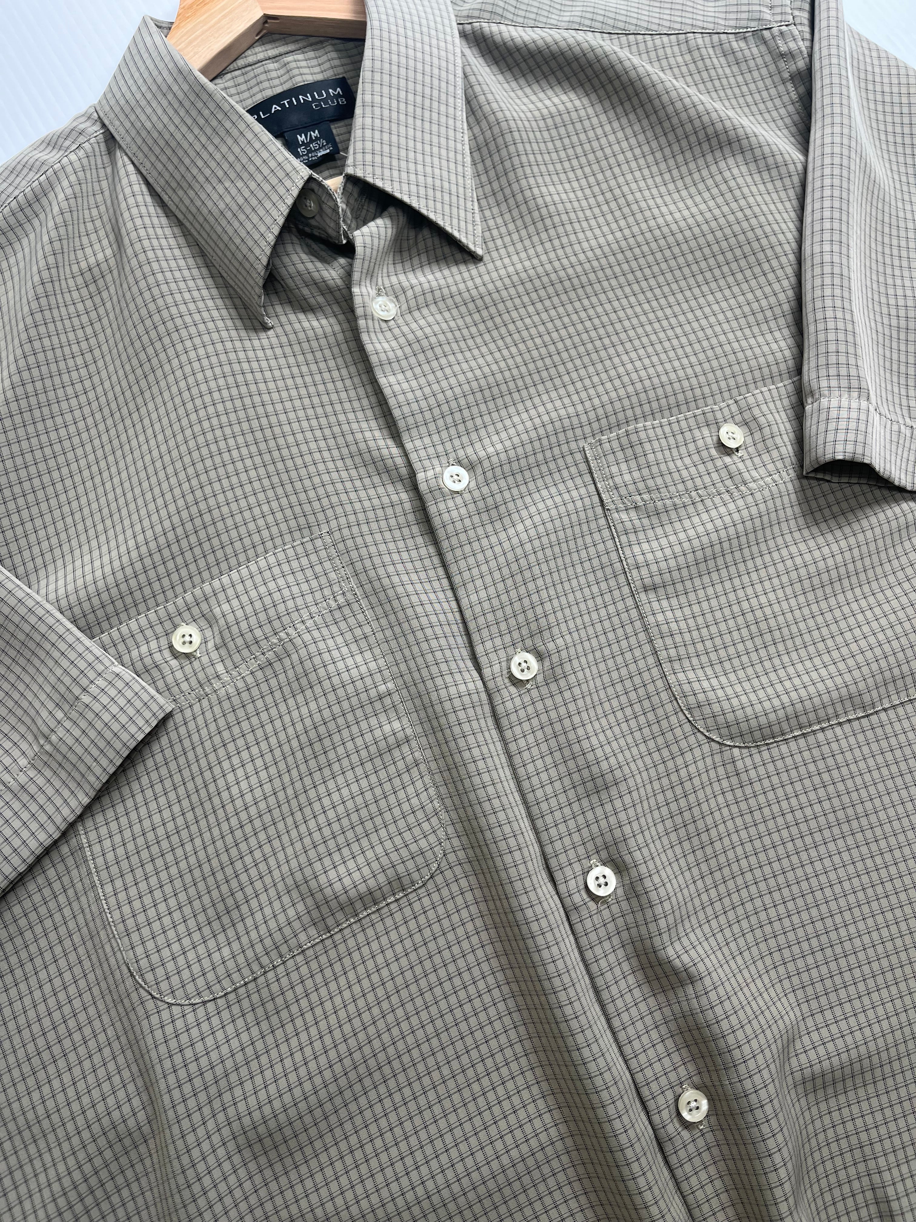 Platinum Club Plaid Plaid Short Sleeve Button Up M