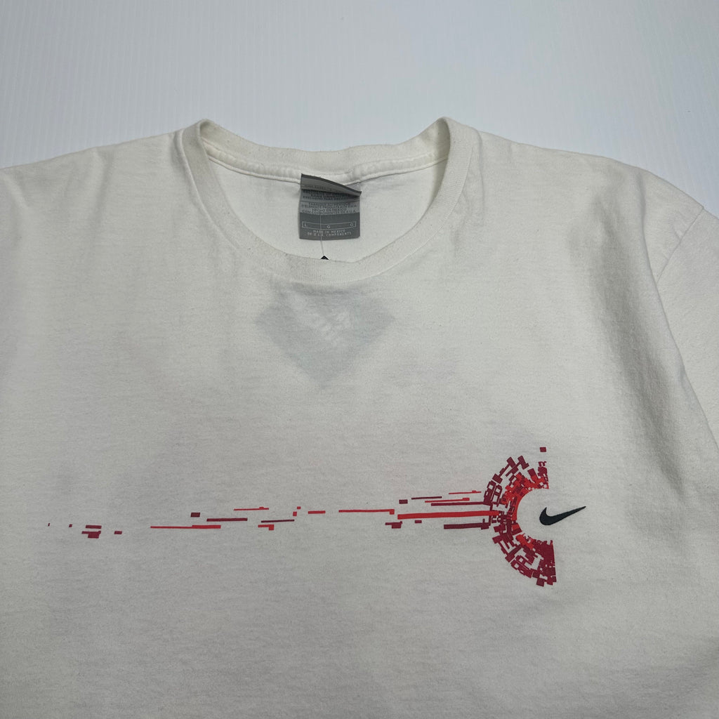 Y2K Nike Swoosh Pixel Graphic Tee L
