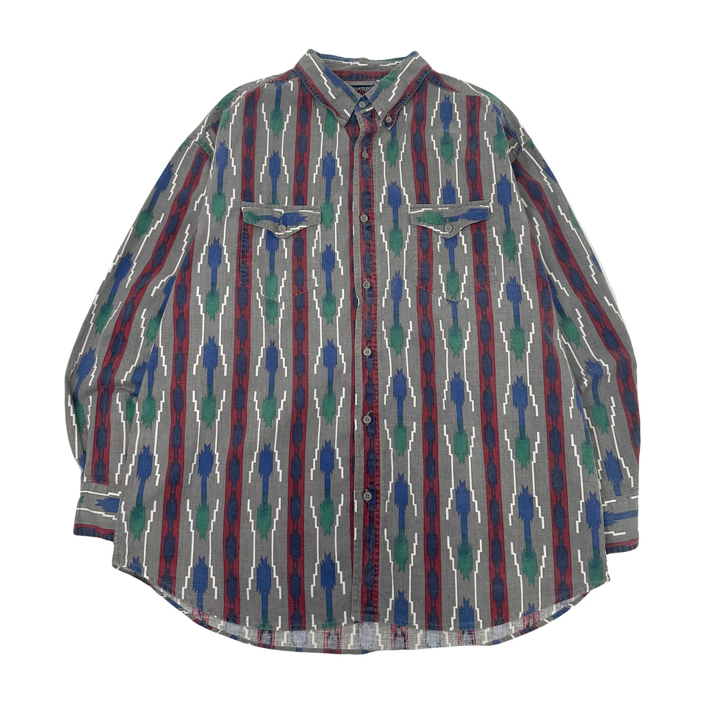 Vintage Revenge Shirtmakers Pattern Button Up Shirt L
