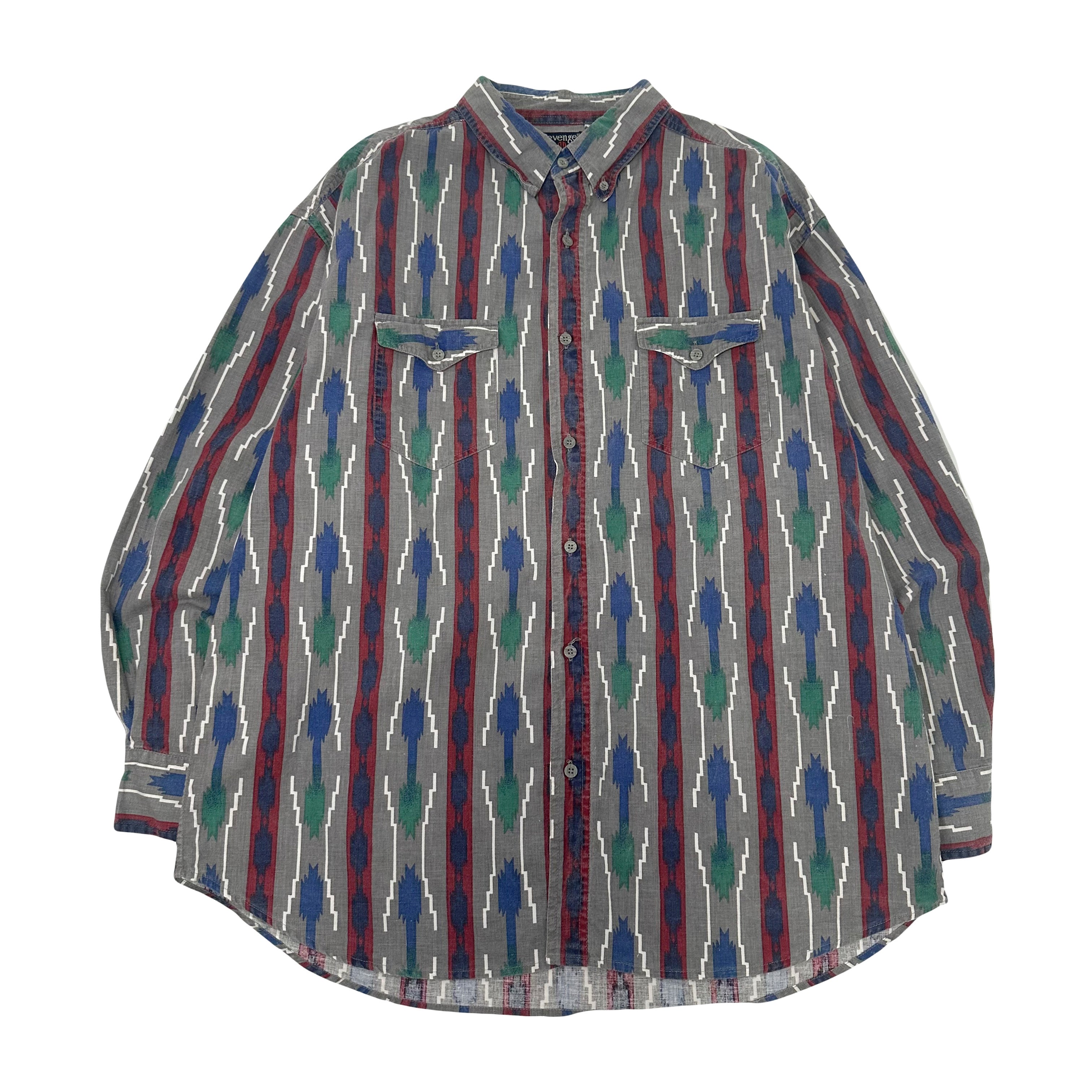 Vintage Revenge Shirtmakers Pattern Button Up Shirt L