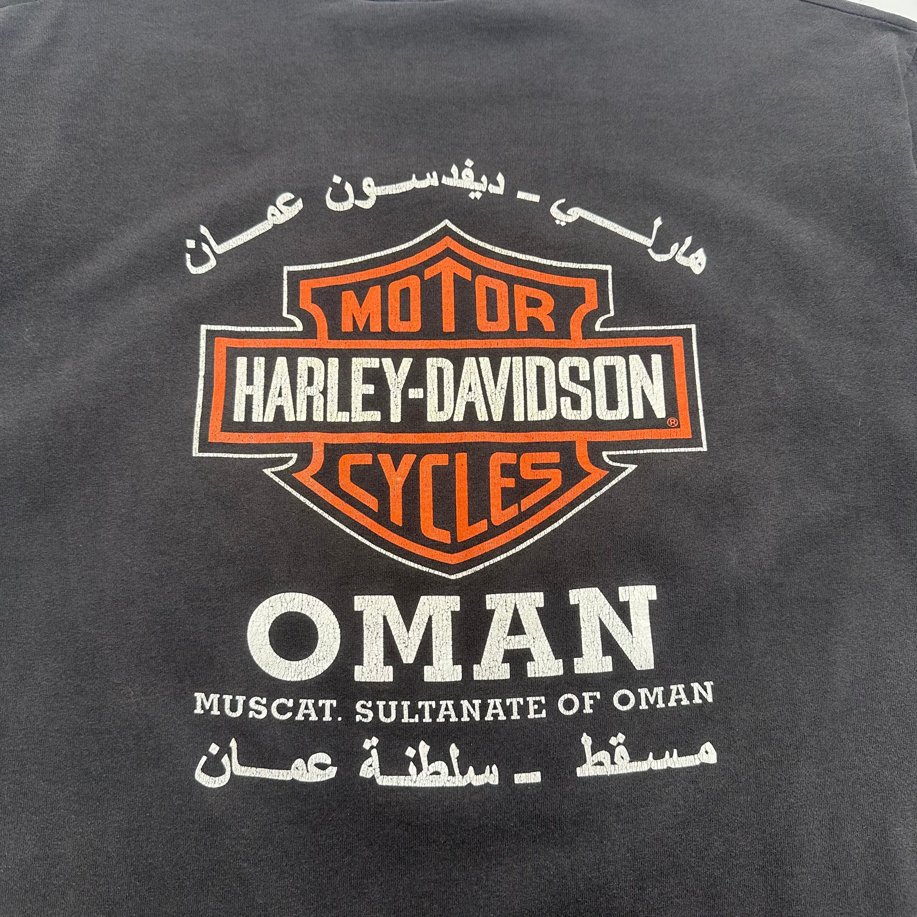 Vintage Harley Davidson Engine Evolution Oman Faded Tee XL