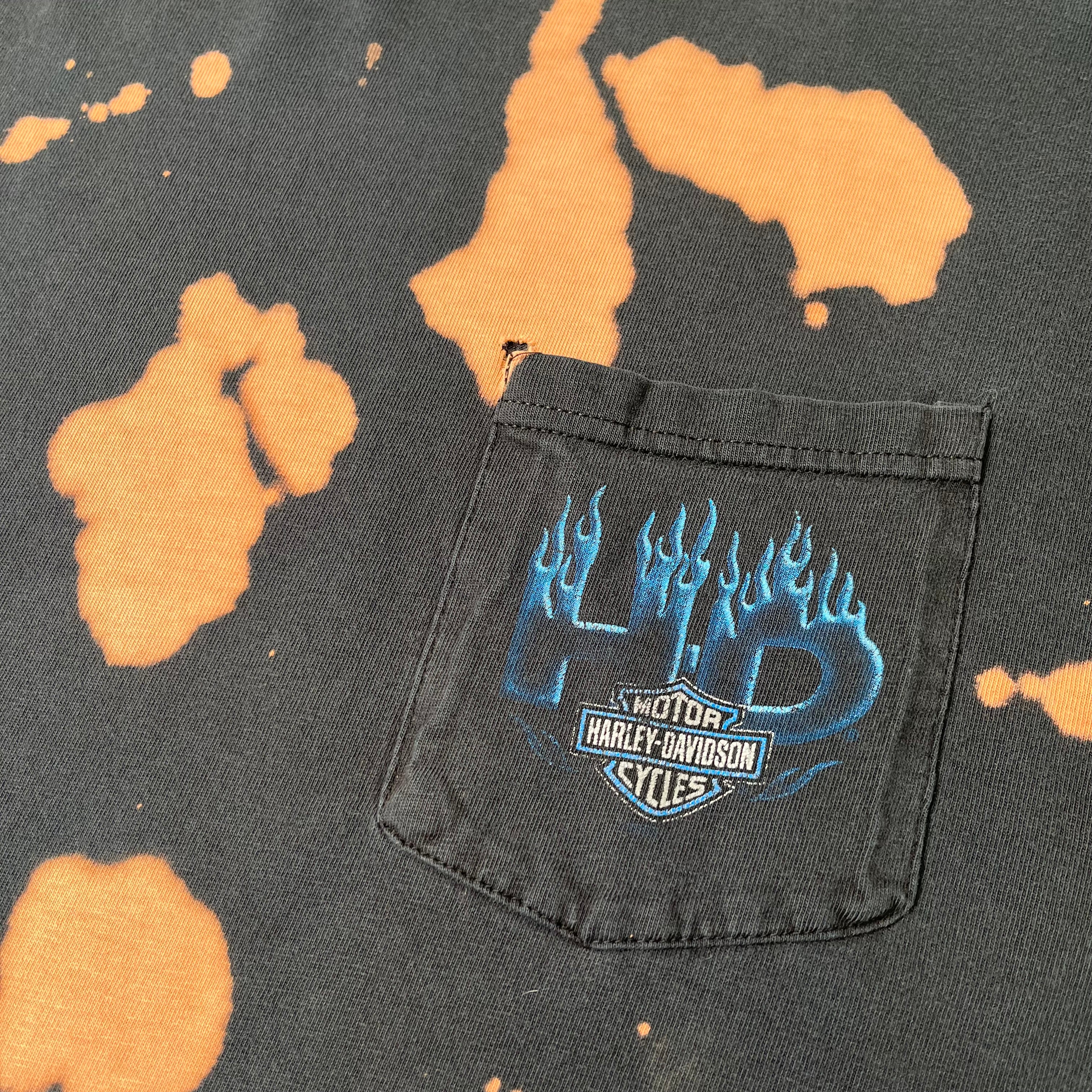 Harley Davidson Bleach Spot Pocket Tee XL