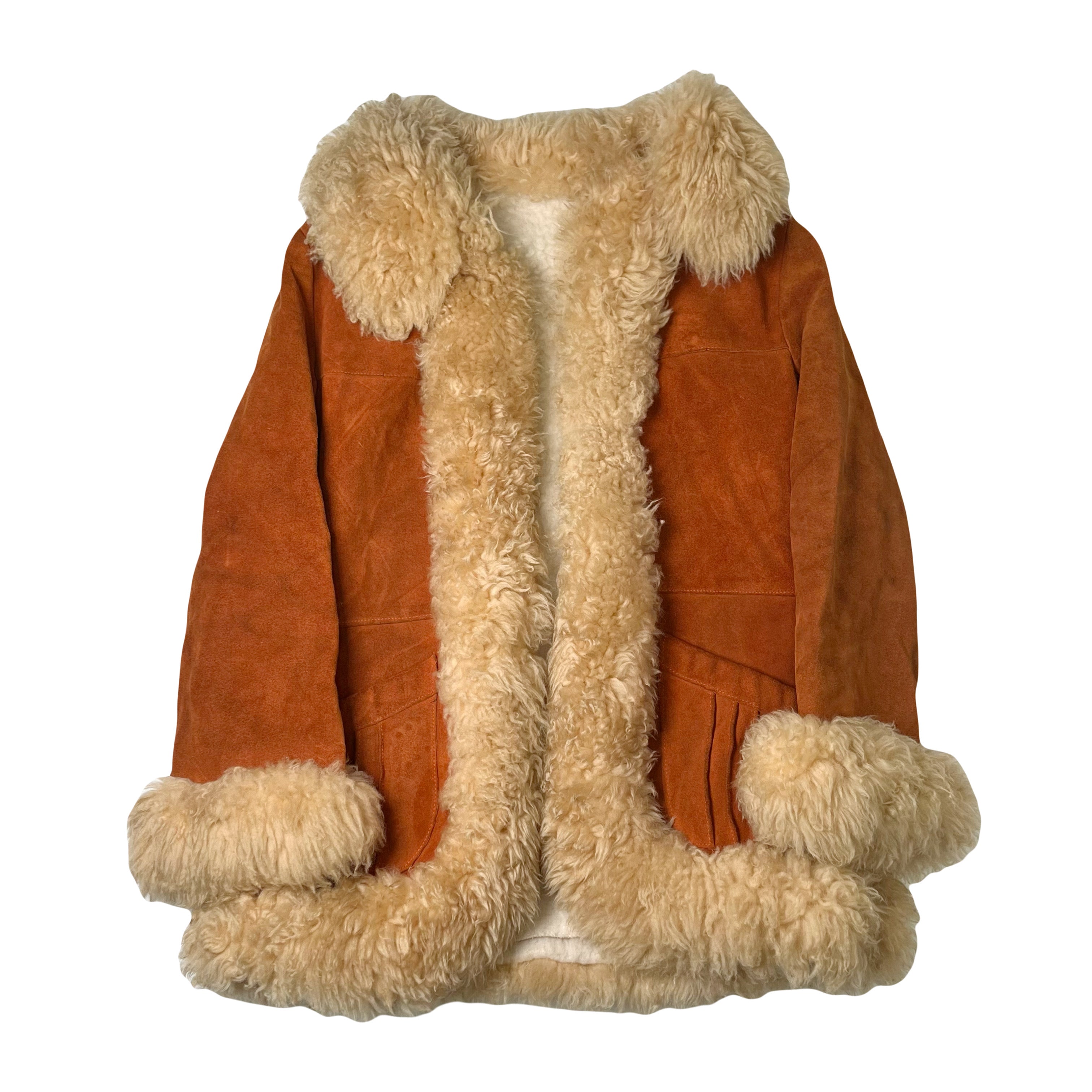 Vintage Sherpa Lined Suede Jacket Women's 6