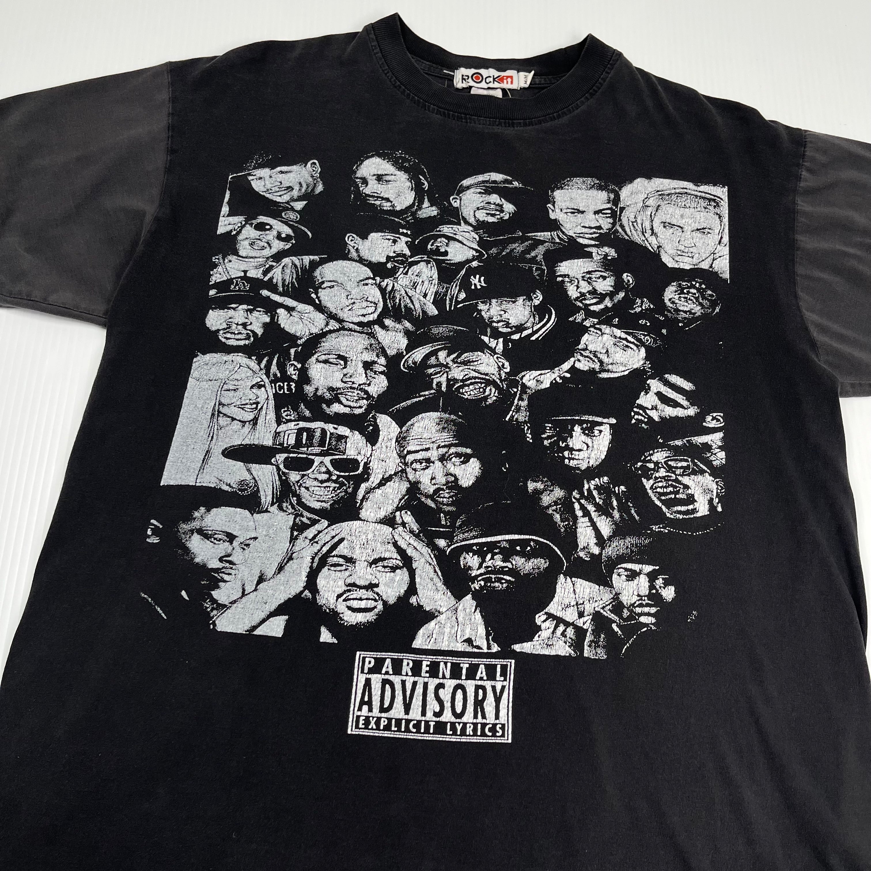 Parental Advisory Rapper Portraits Graphic Tee M