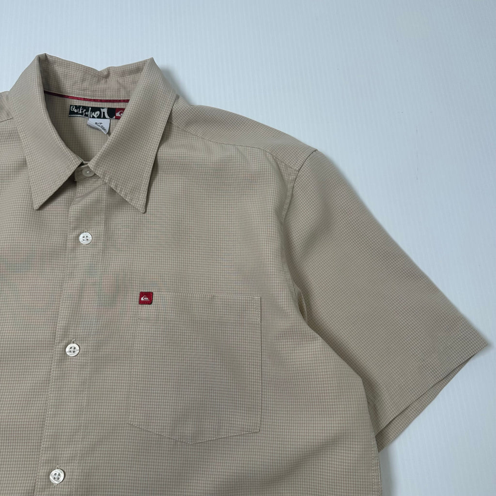 Quiksilver Grid Plaid Short Sleeve Button Up Shirt S