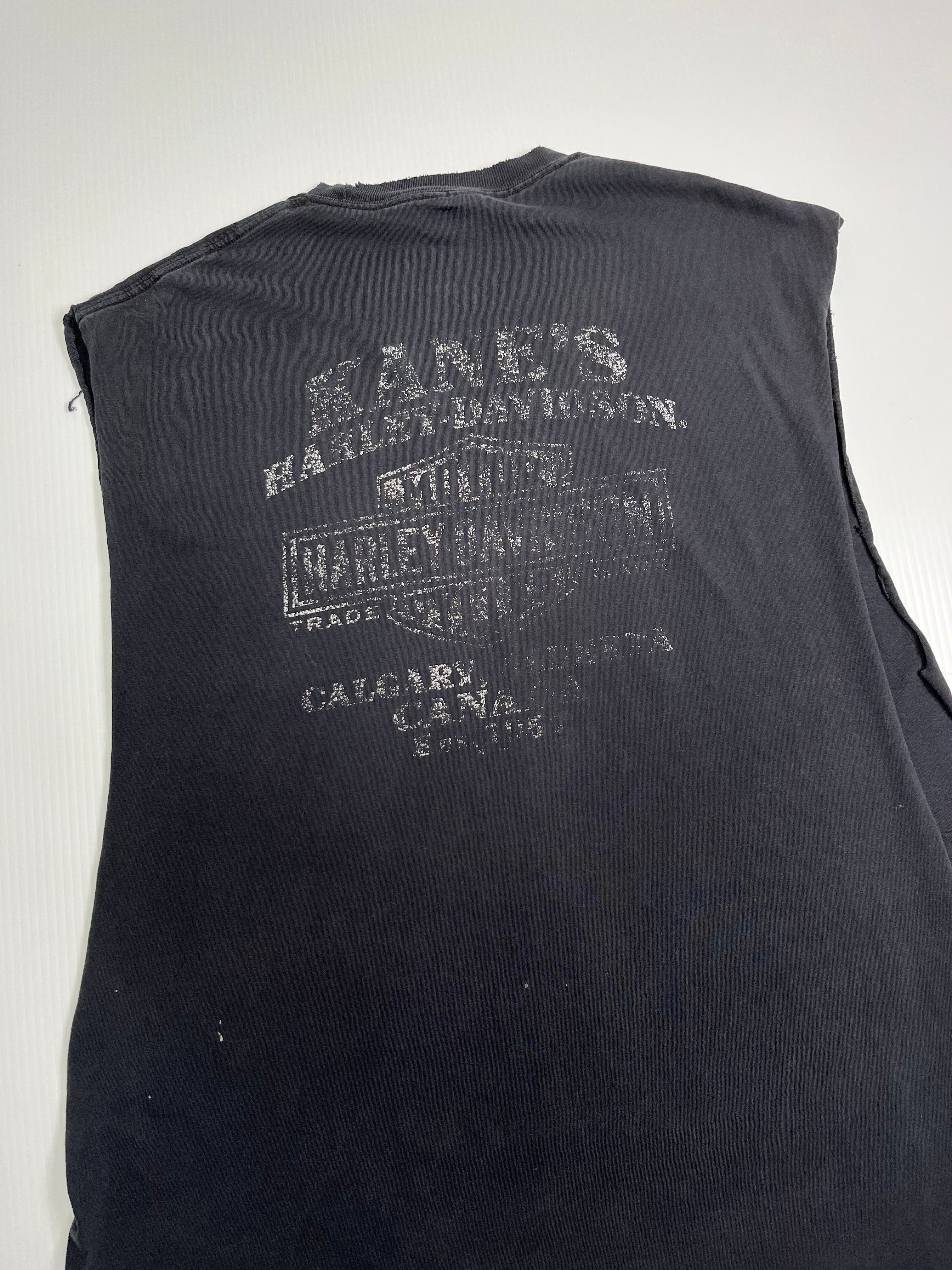 Vintage Harley Davidson Smoke Em Cut Off Tee L
