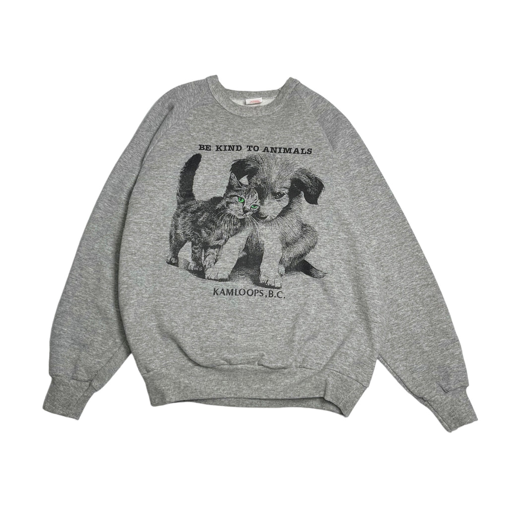 Vintage Be Kind To Animals Kamloops BC Crewneck L