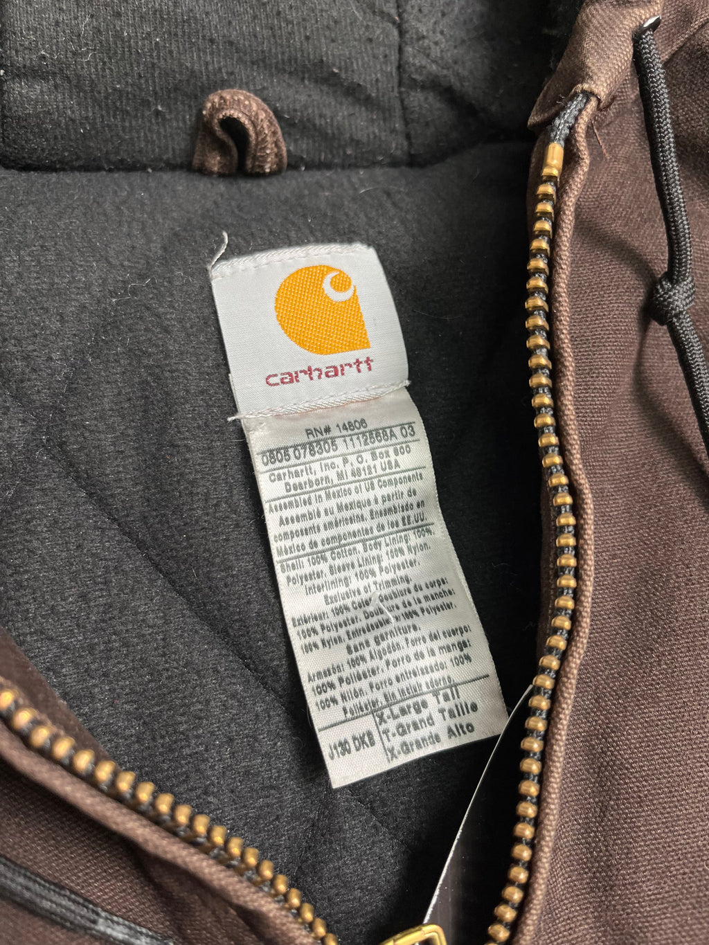 Vintage Carhartt Brown Hooded Jacket XL