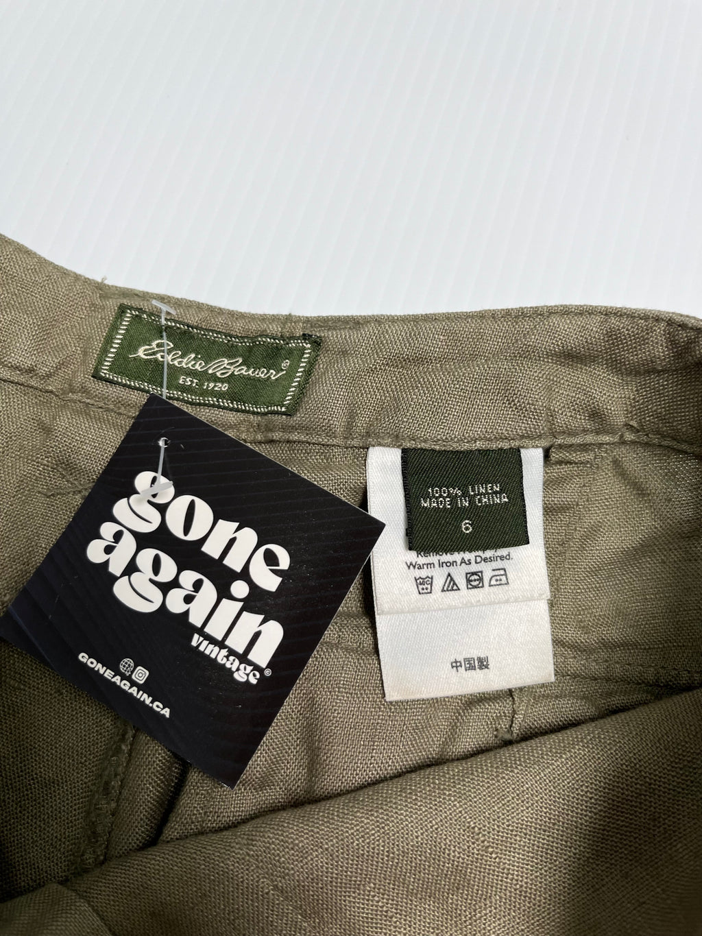 Eddie Bauer Linen Single Pocket Cargo Capris Women's 6