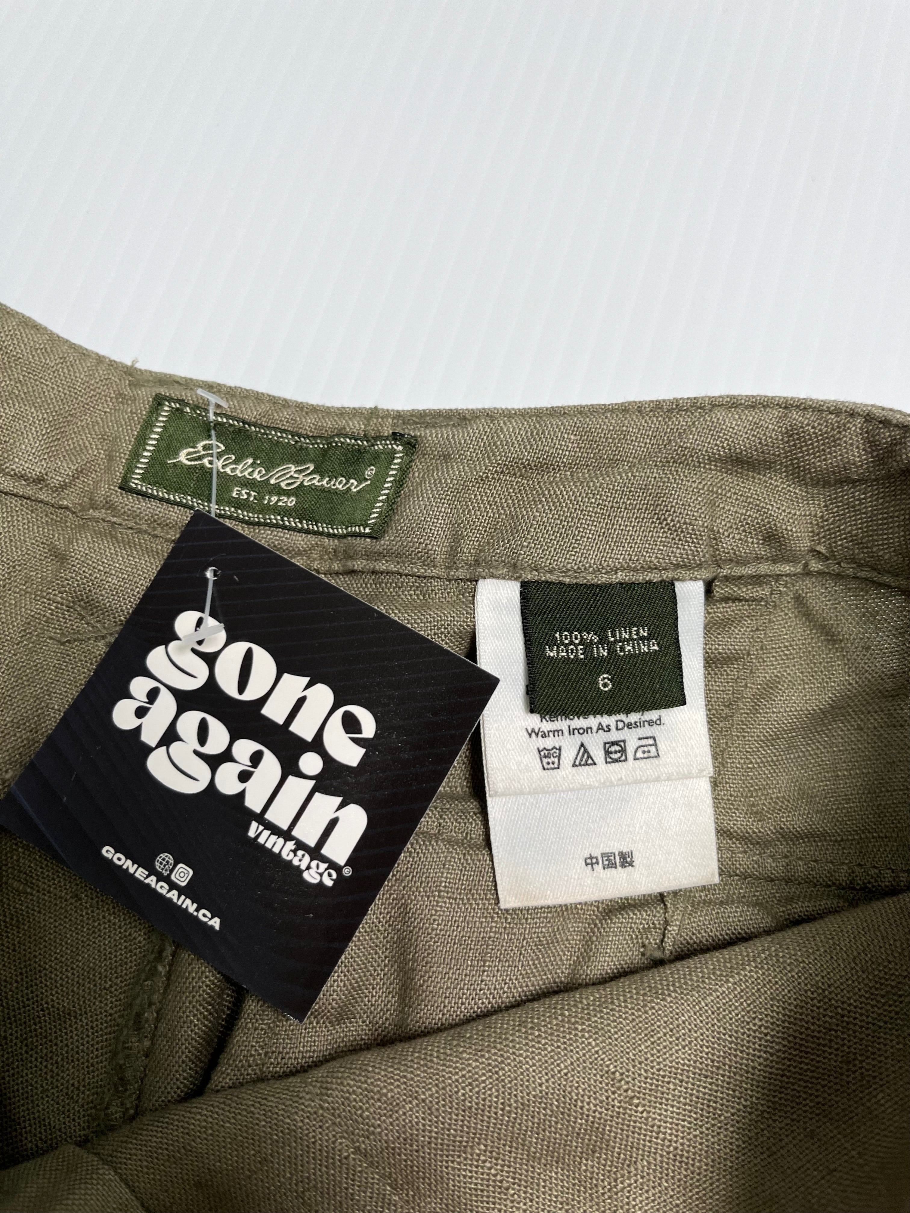 Eddie Bauer Linen Single Pocket Cargo Capris Women's 6