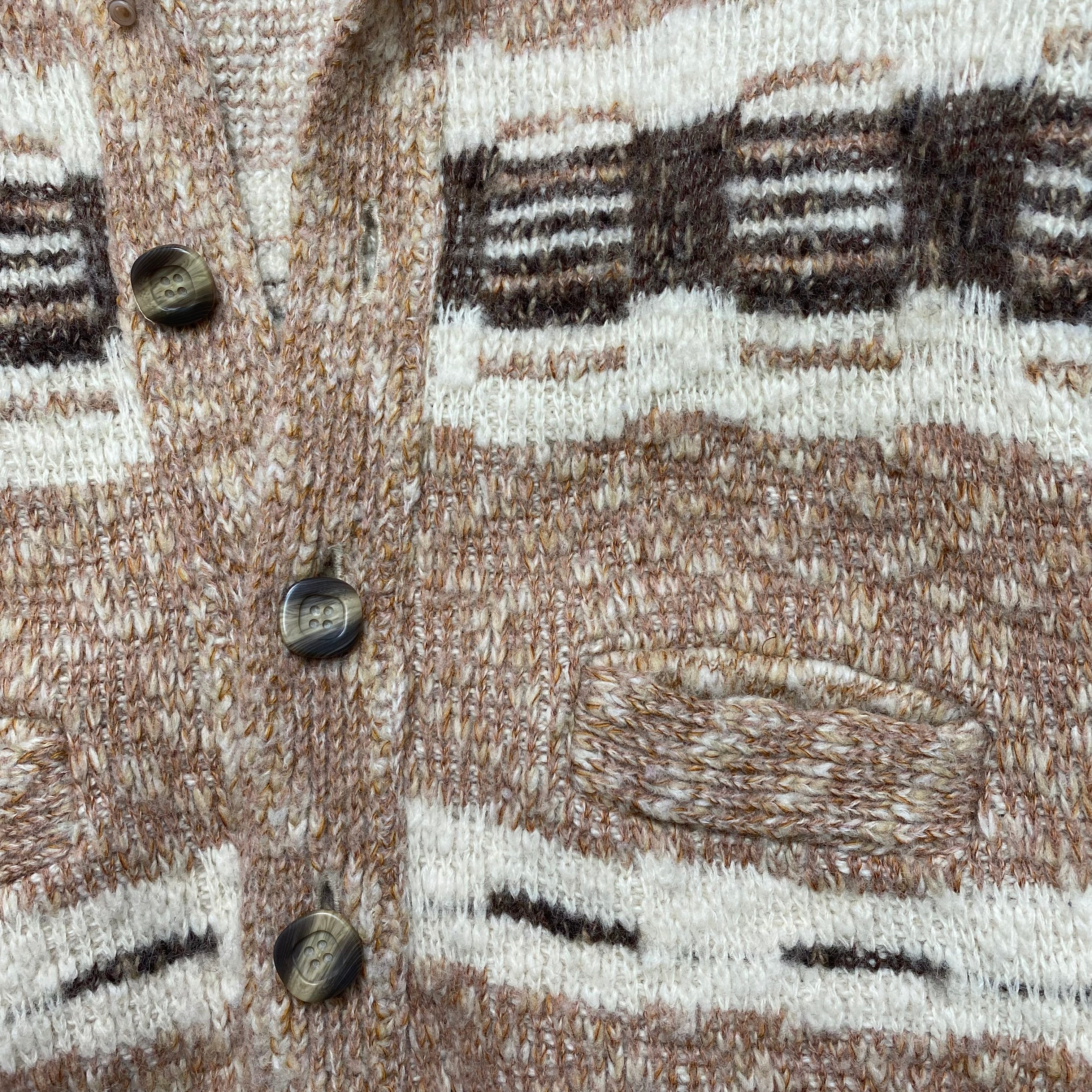 70’s Caldwell Patterned Knit Cardigan S