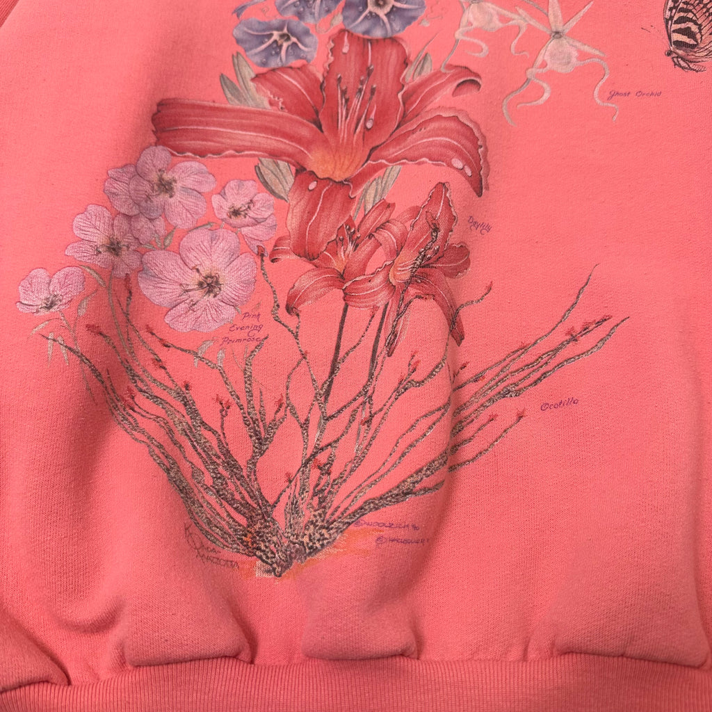 Vintage Harlequin Nature Flowers Art Crewneck M