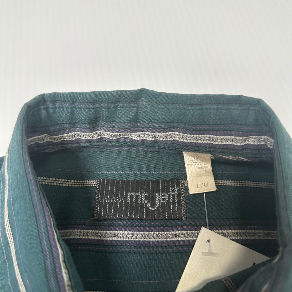 Vintage Mr Jeff Striped Button Up Shirt L