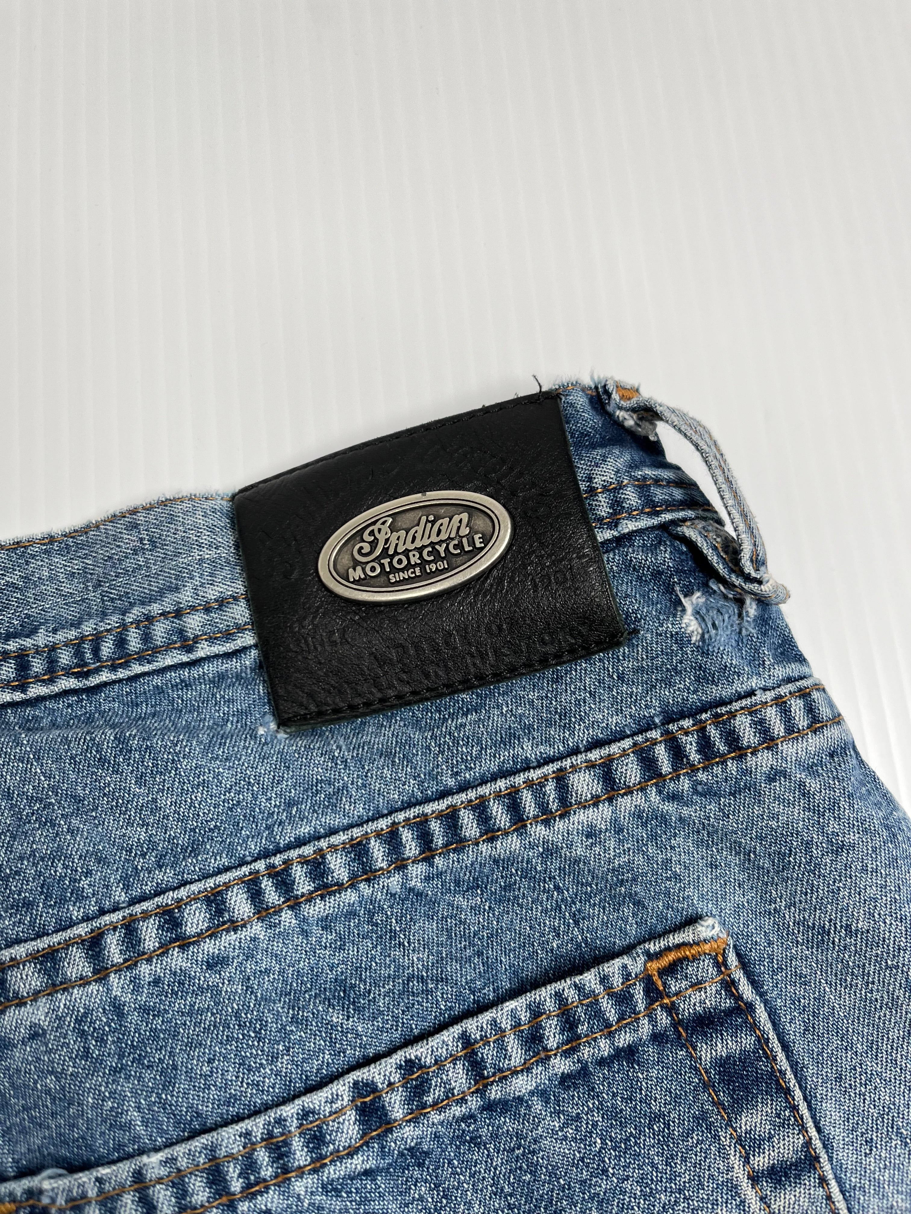 Vintage Indian Motorcycle Denim Shorts 38