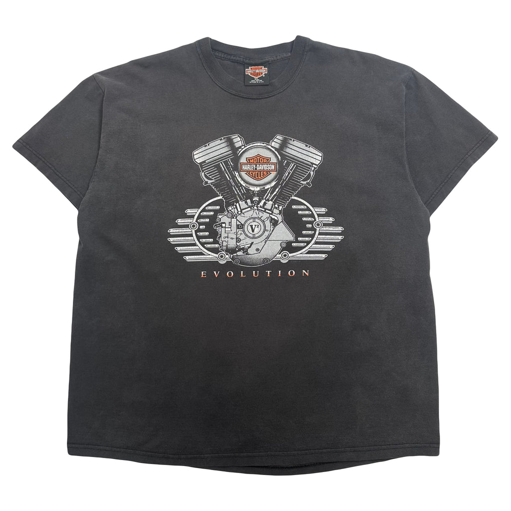 Vintage Harley Davidson Engine Evolution Oman Faded Tee XL