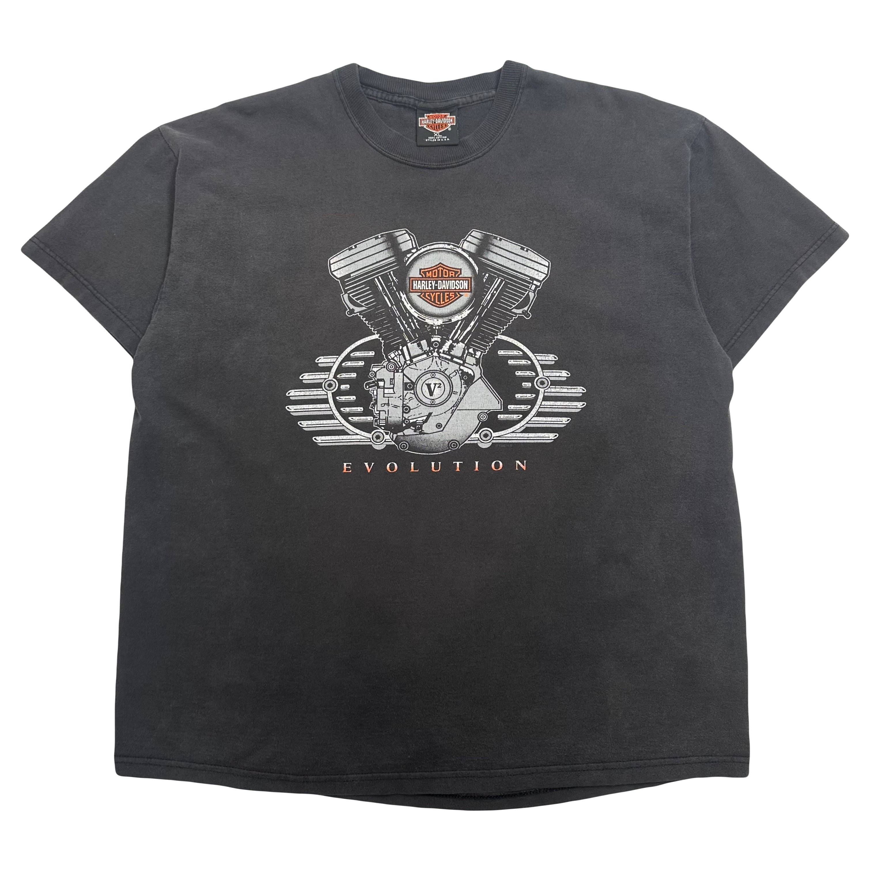 Vintage Harley Davidson Engine Evolution Oman Faded Tee XL