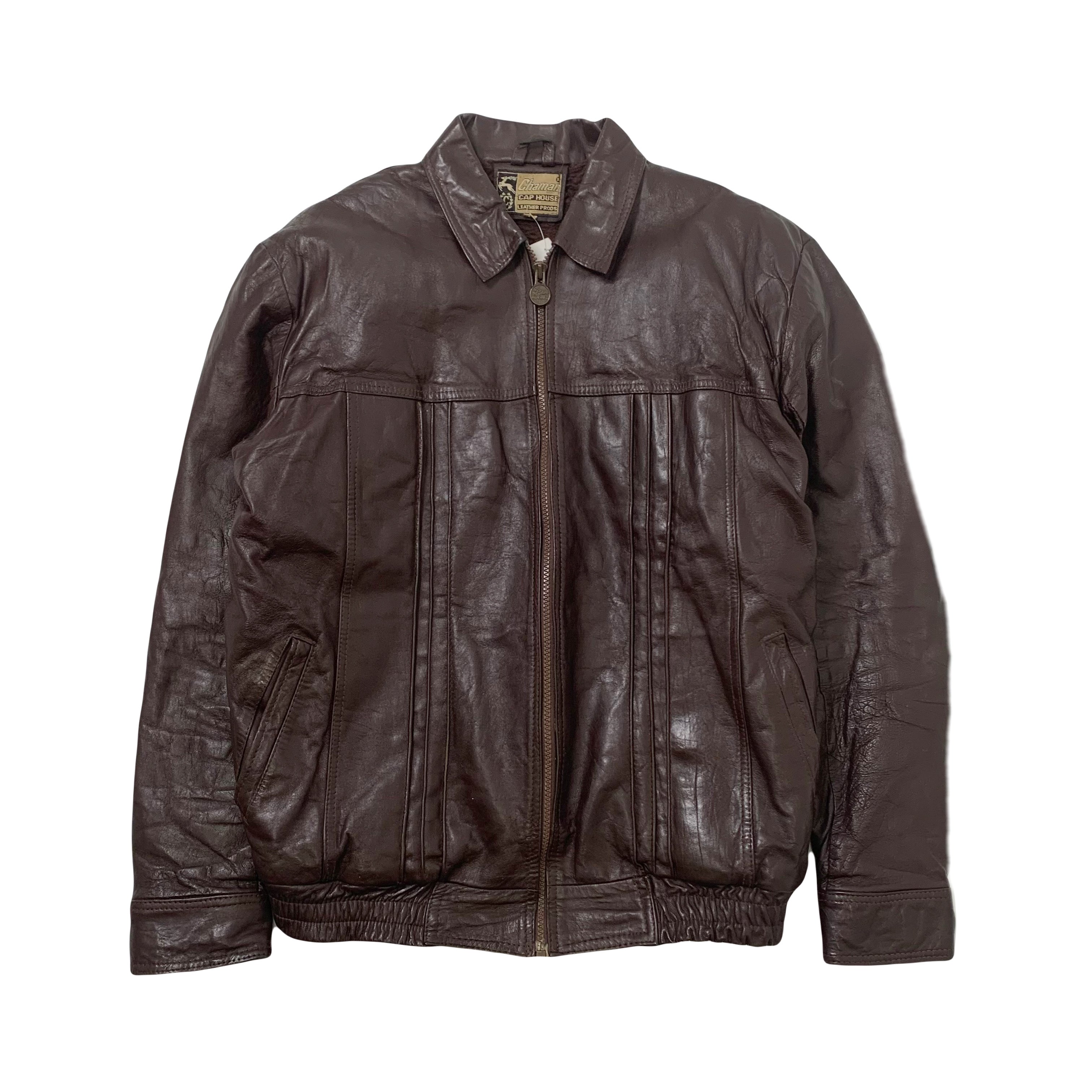 Vintage Chaman Sherpa Lined Leather Jacket M