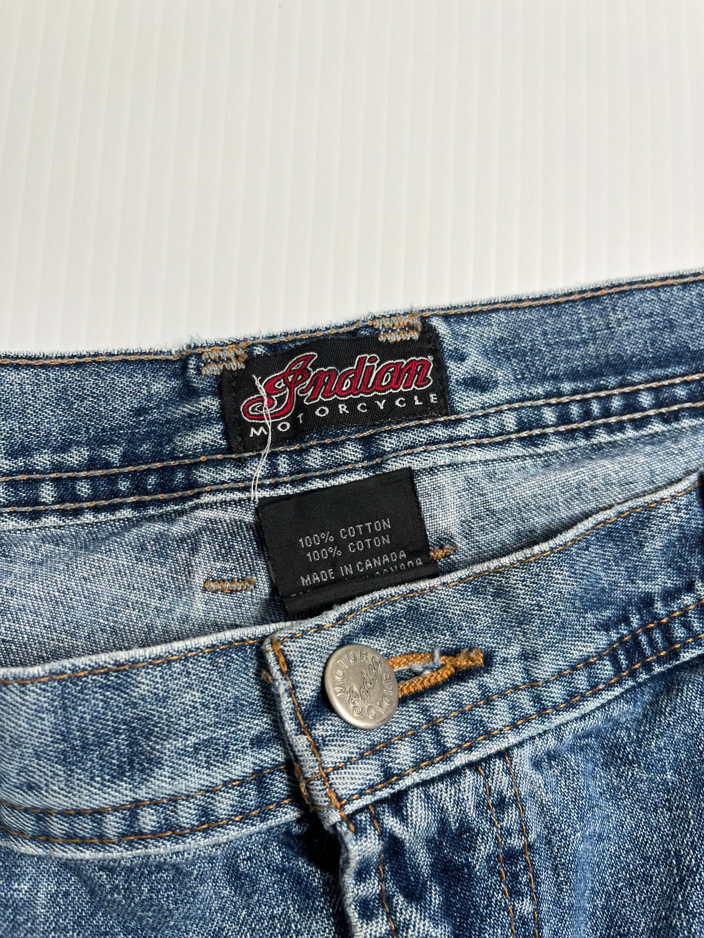 Vintage Indian Motorcycle Denim Shorts 38