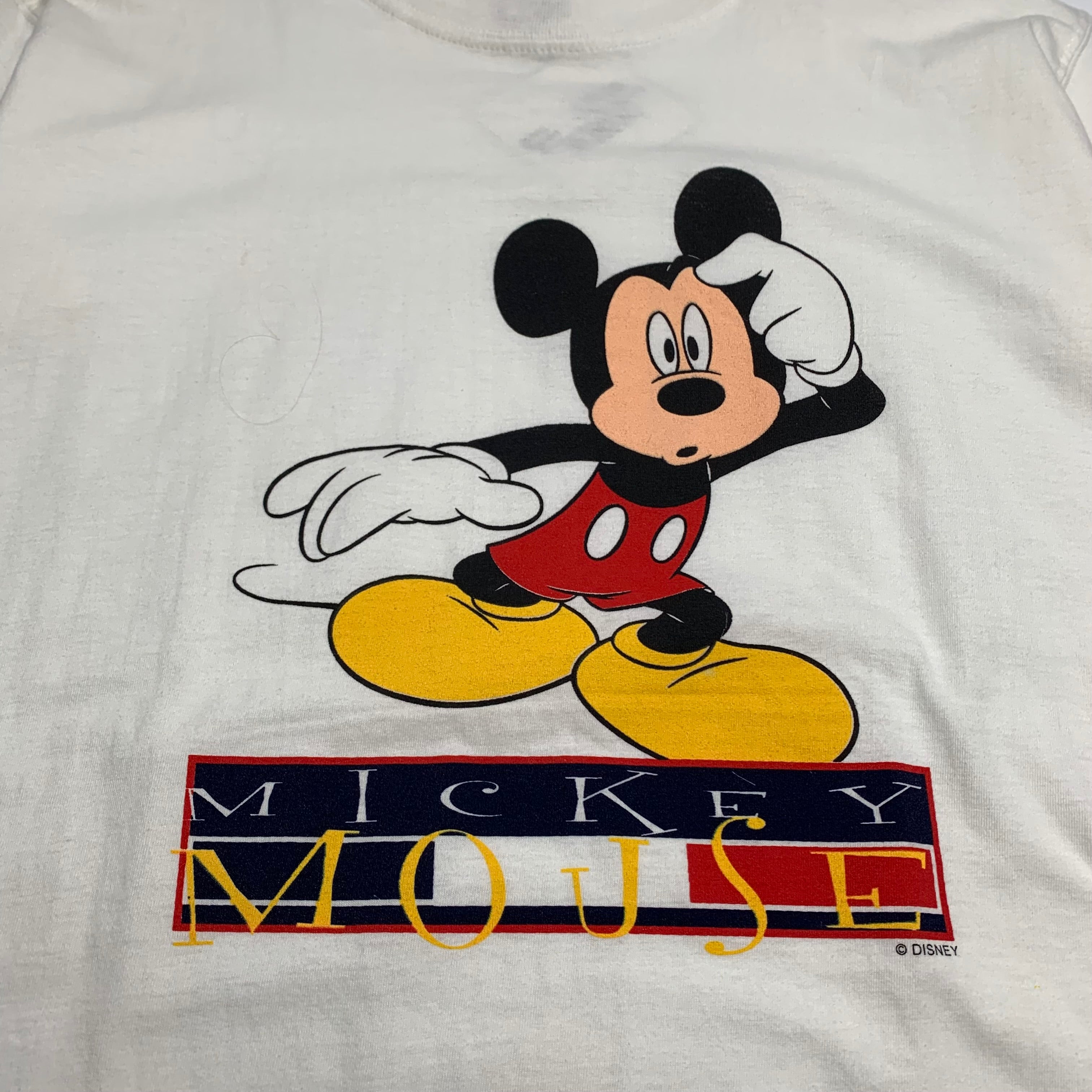 90’s White Mickey Mouse Tee M