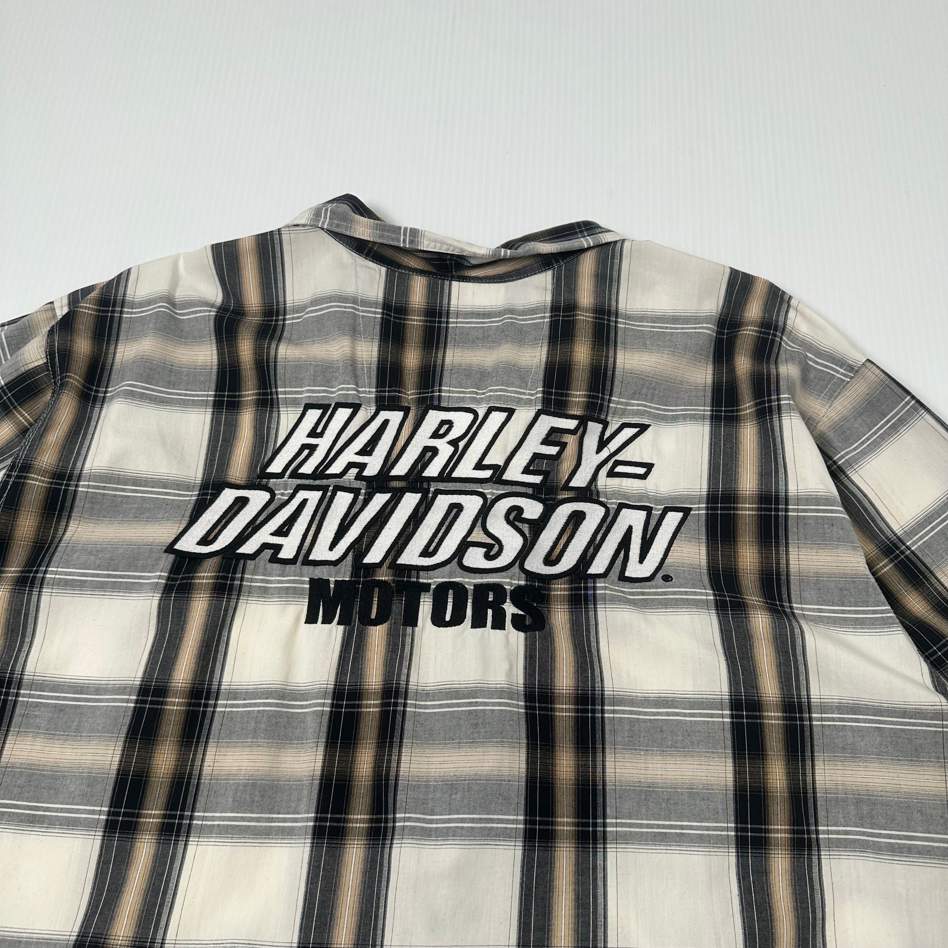 Harley Davidson Motors Plaid Short Sleeve Button Up 3XL