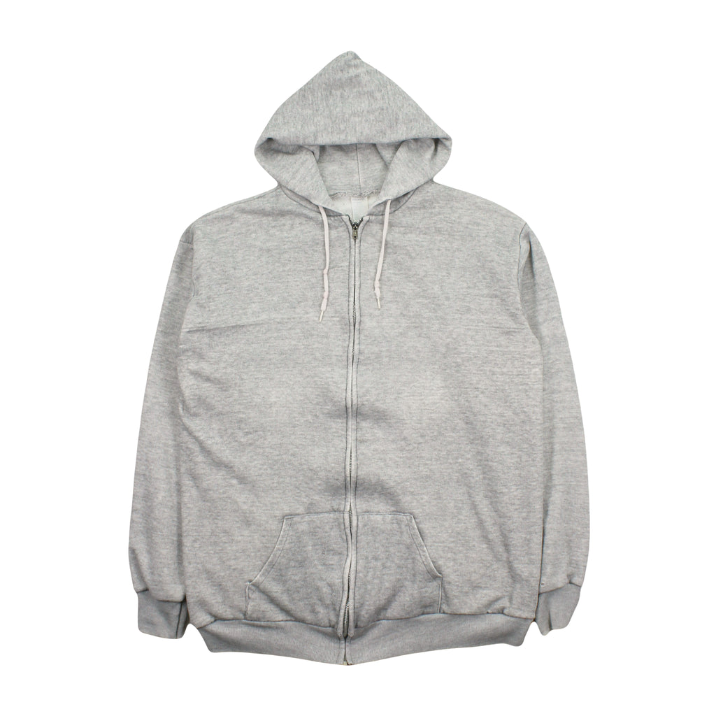 80s Thermal Lined Blank Zip Hoodie XL