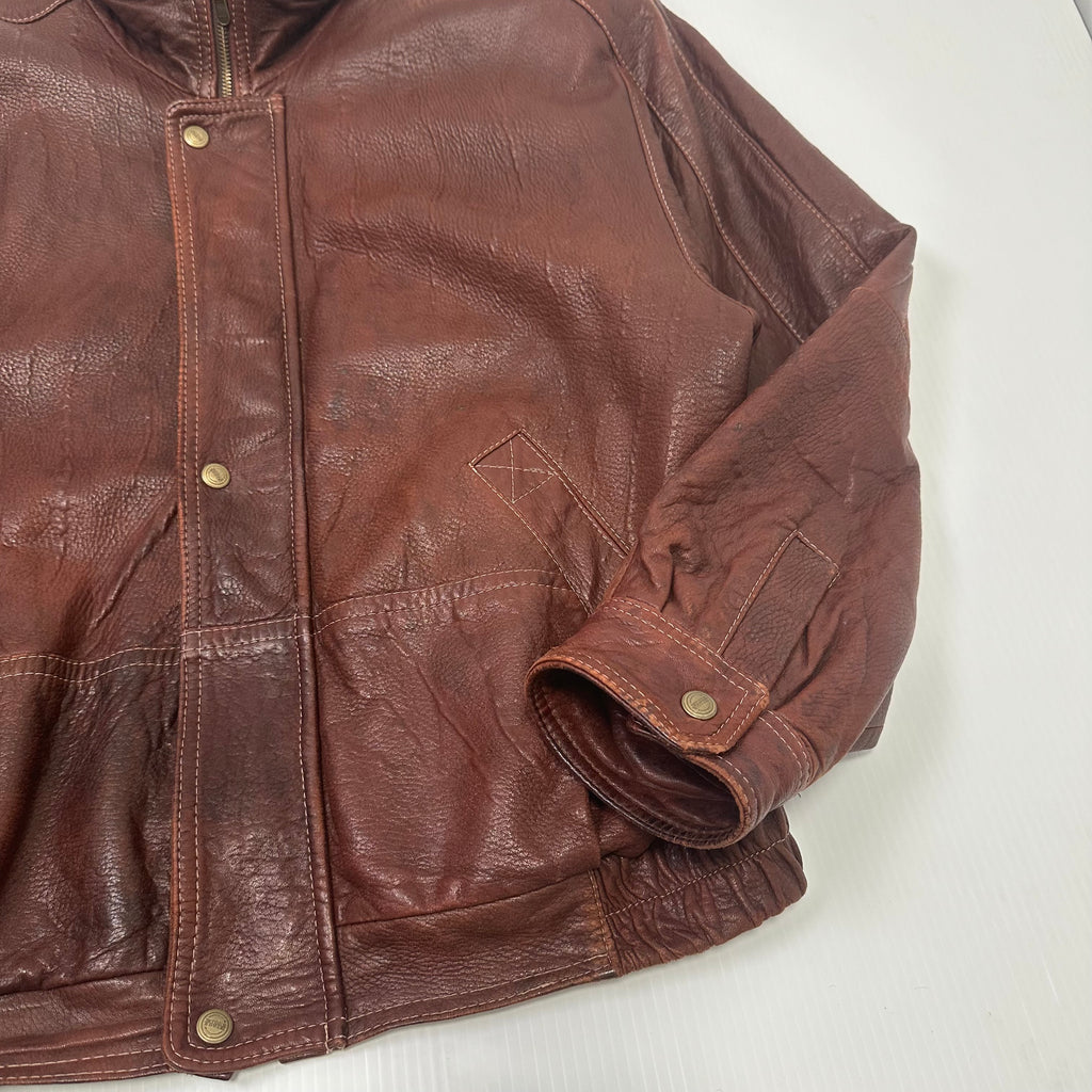 Vintage Bosa Leather Bomber Jacket XL
