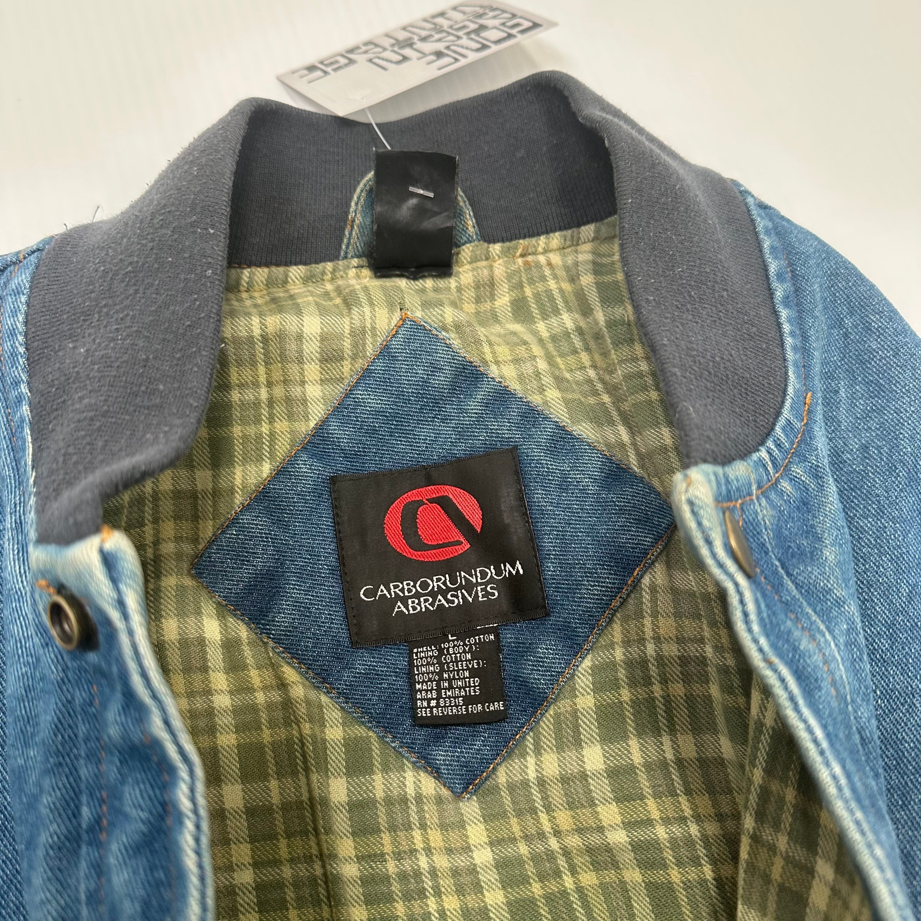 Vintage Vancouver Canucks Patch Denim Bomber Jacket L