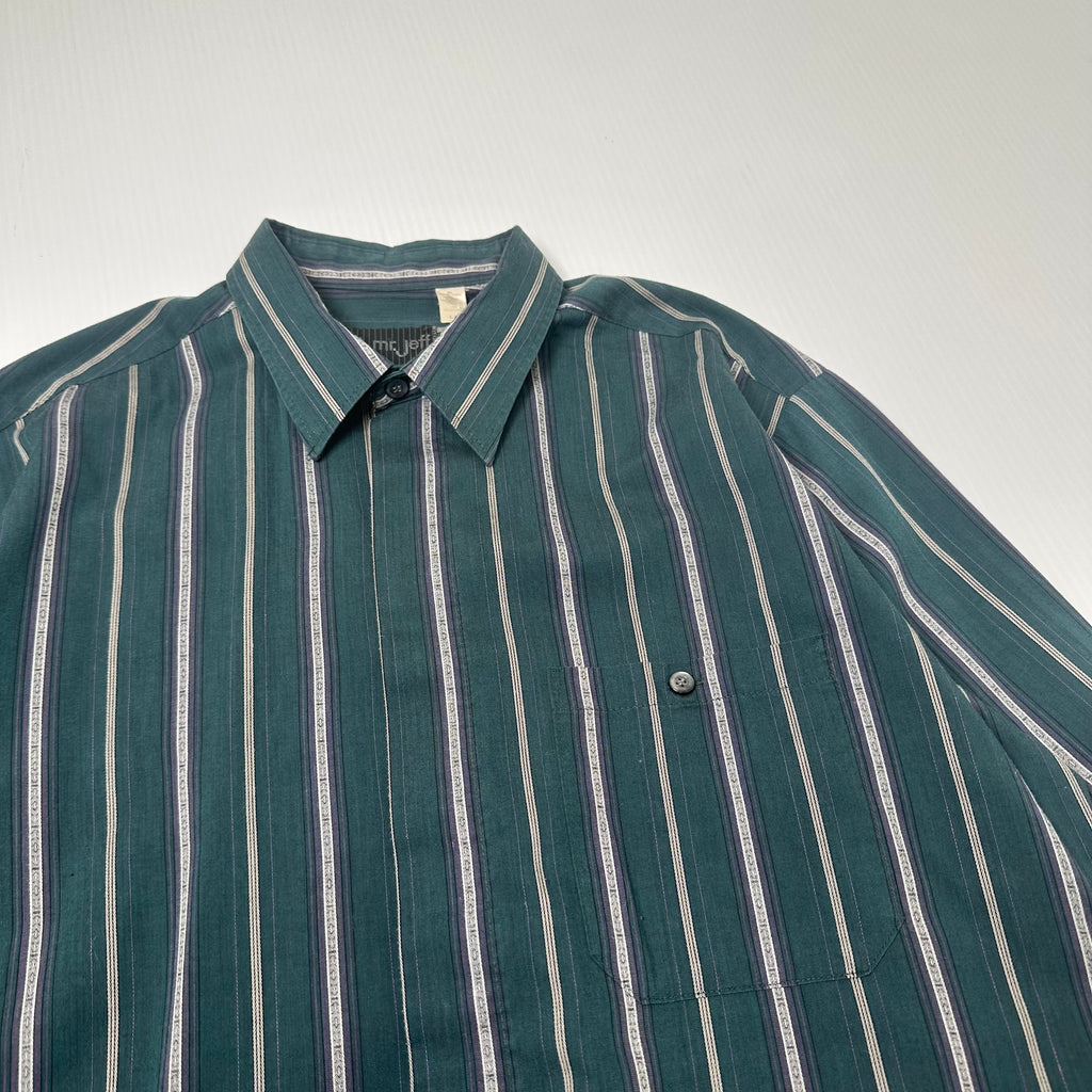 Vintage Mr Jeff Striped Button Up Shirt L