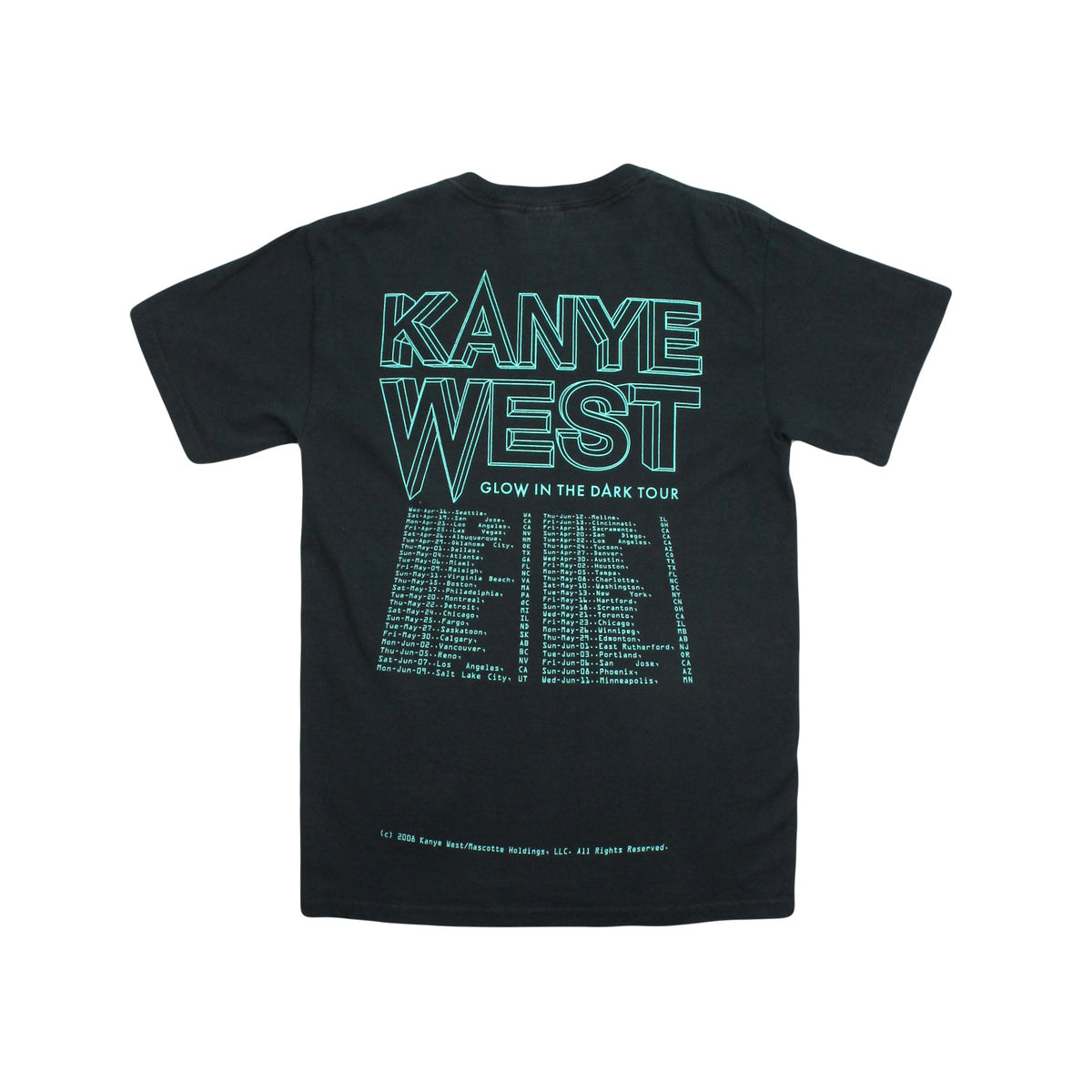 Kanye West Glow In The Dark Tour Tee S