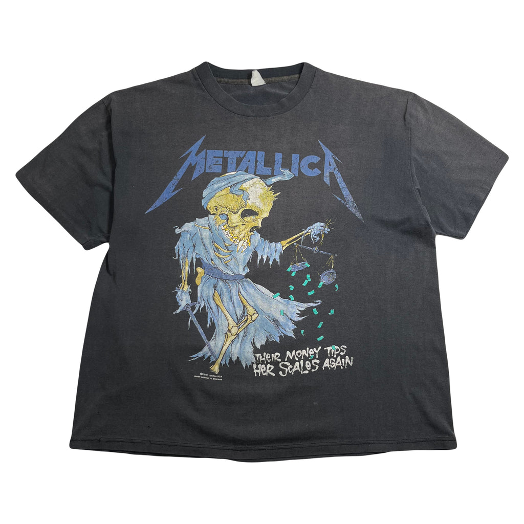 1989 Metallica Their Money Tips Her Scales Faded Tee M