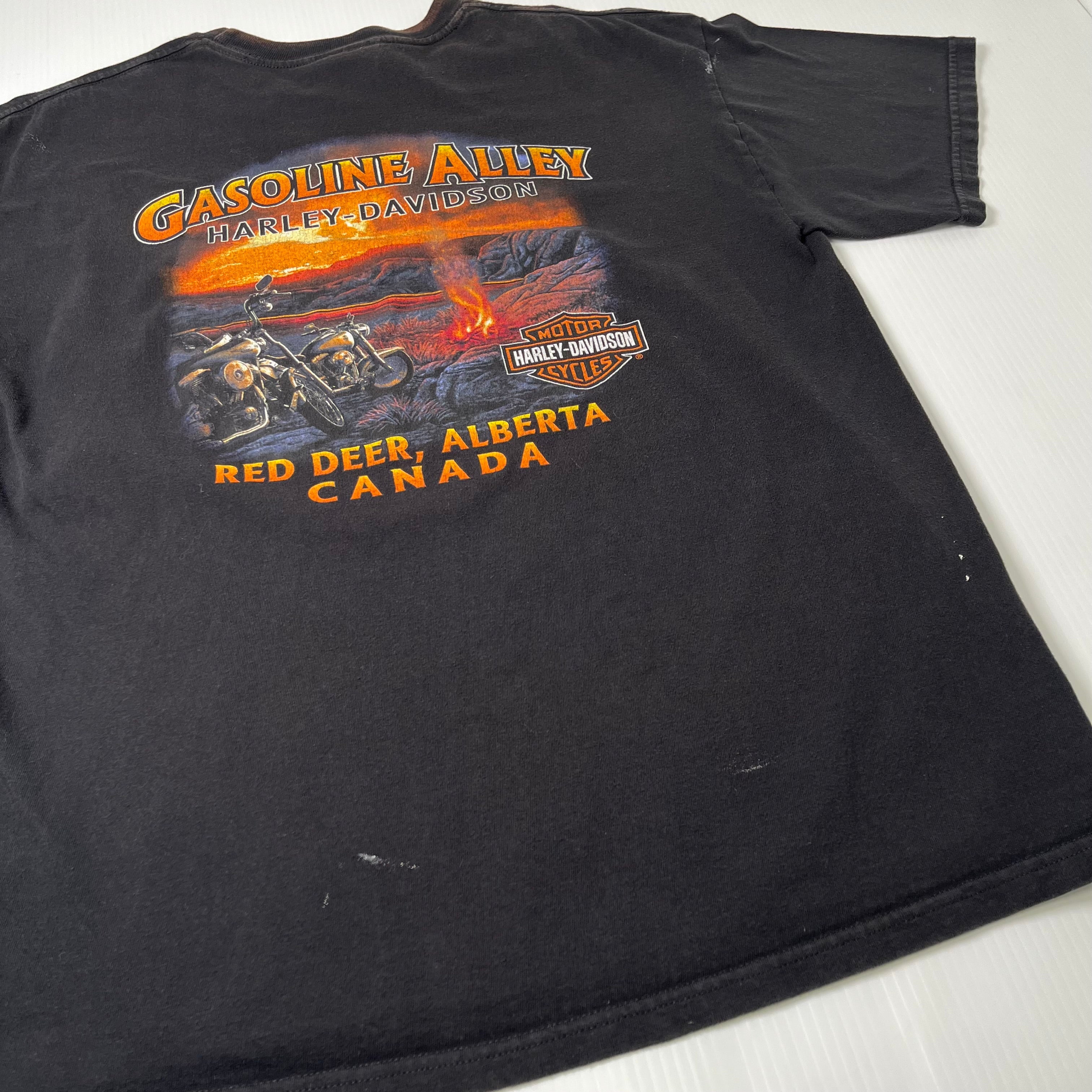 Harley Davidson Fat Boys Rule Red Deer Alberta Tee L