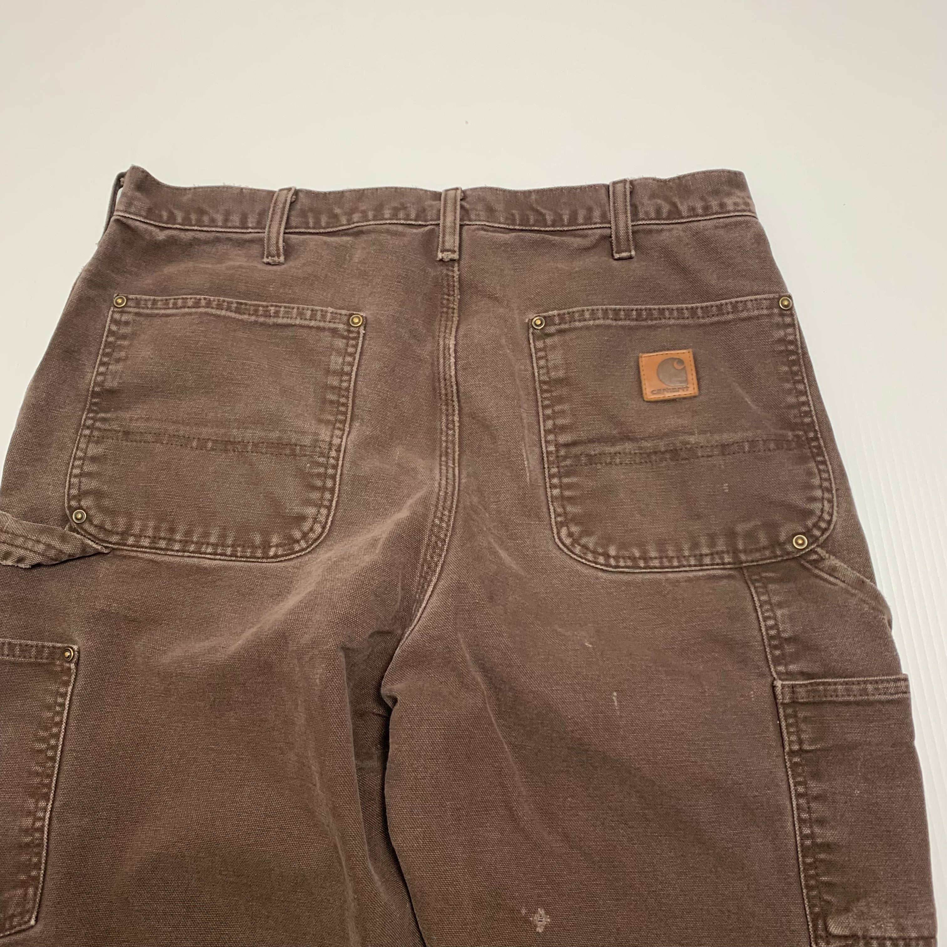 Brown Carhartt Repaired Double Knee Denim 32