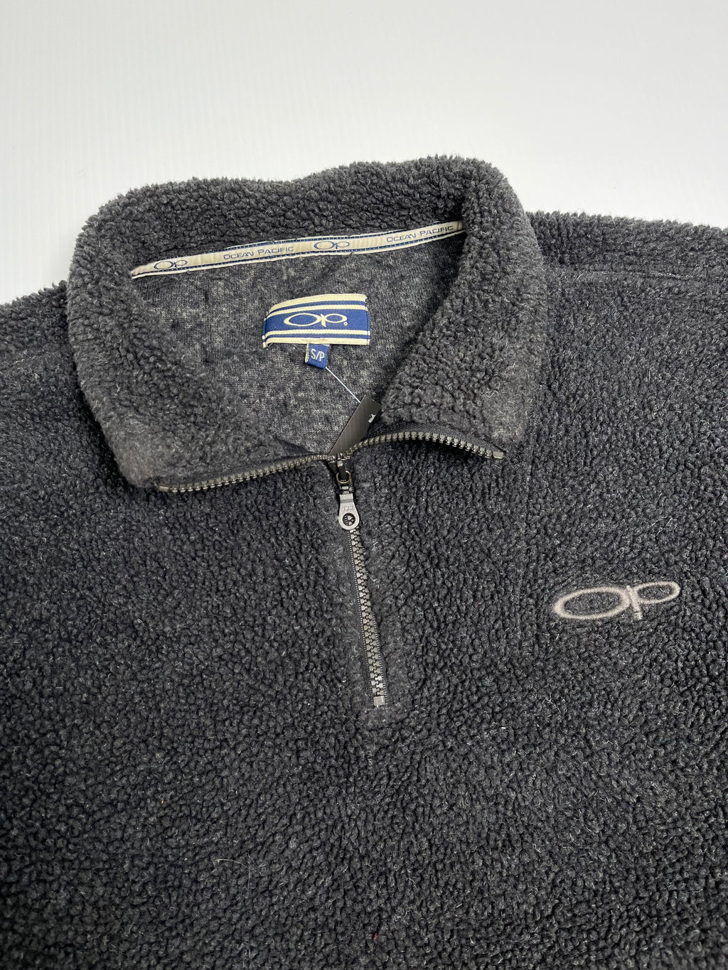 Vintage Ocean Pacific Deep Pile 1/4 Zip Fleece S