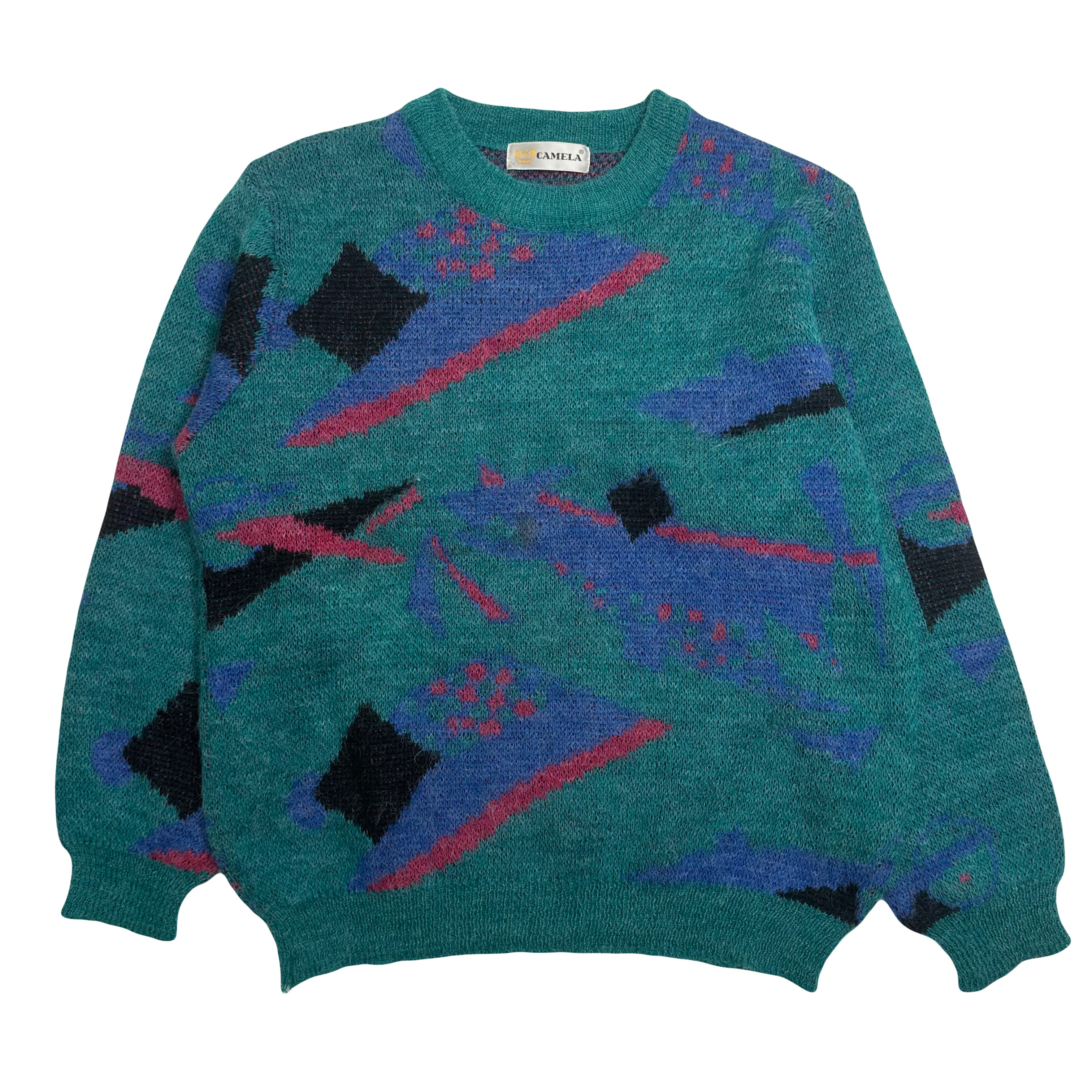 Vintage Camela Abstract Patterned Knit Sweater S